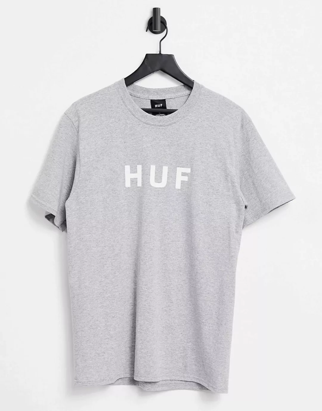 HUF – Essentials – T-Shirt in Grau mit Original-Logo günstig online kaufen