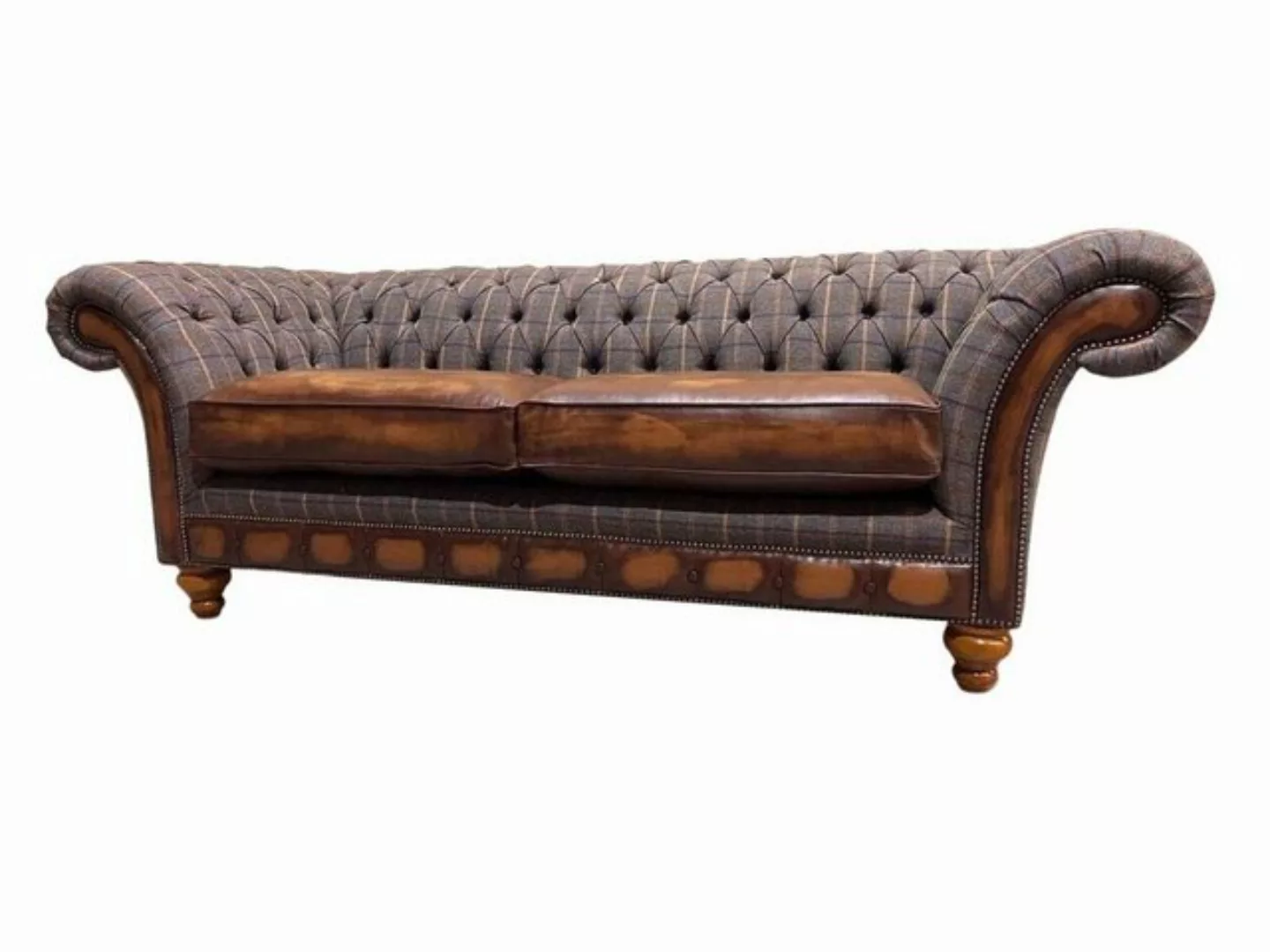 JVmoebel Sofa Braunes Wohnzimmer Sofa 3 Sitzer Design Stil Möbel Chesterfie günstig online kaufen