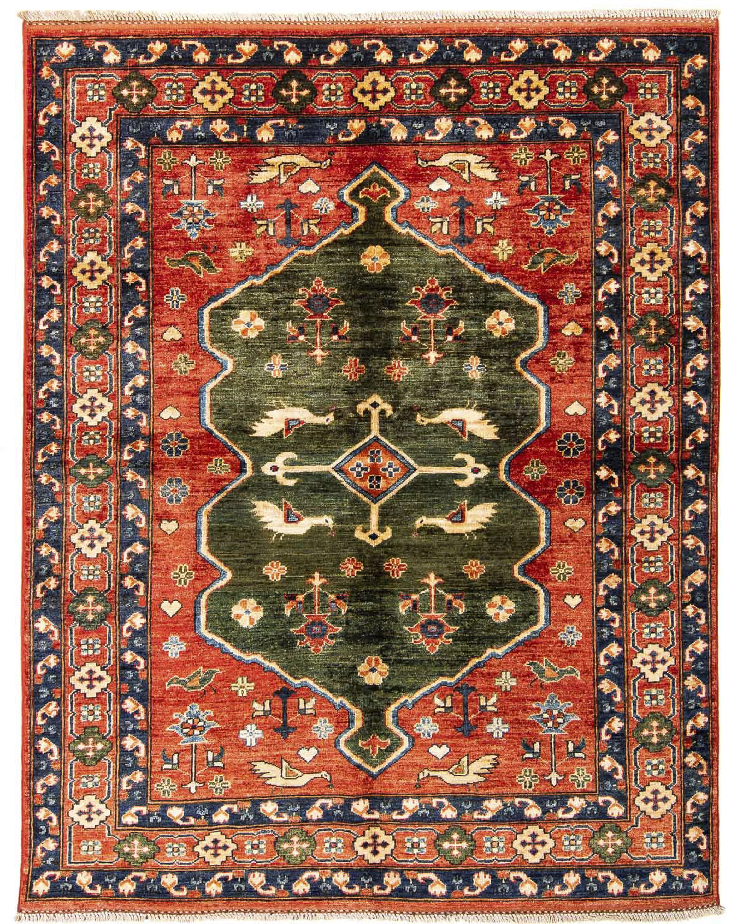 morgenland Orientteppich »Afghan - 195 x 150 cm - rot«, rechteckig, Wohnzim günstig online kaufen