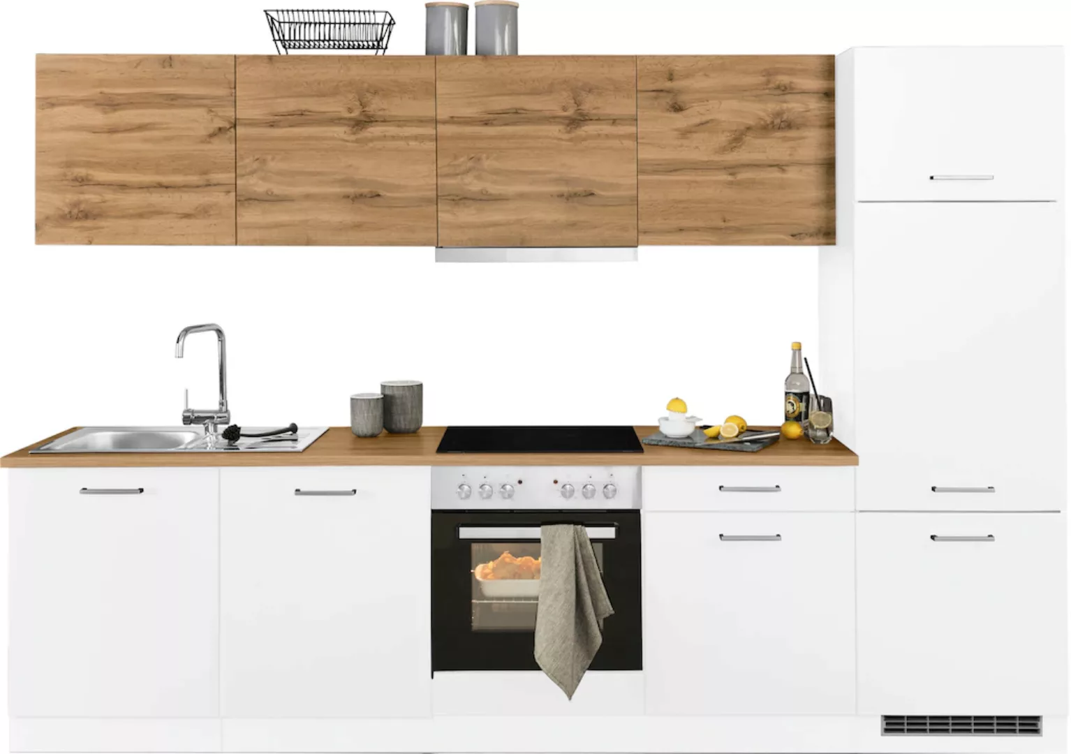 HELD MÖBEL Küchenzeile "Kehl", mit E-Geräten, Breite 330 cm, inkl. Kühlschr günstig online kaufen