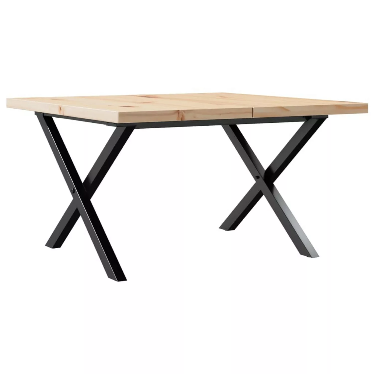 vidaXL Couchtisch X-Gestell 70x70x40,5cm Massivholz Kiefer & Gusseisen günstig online kaufen