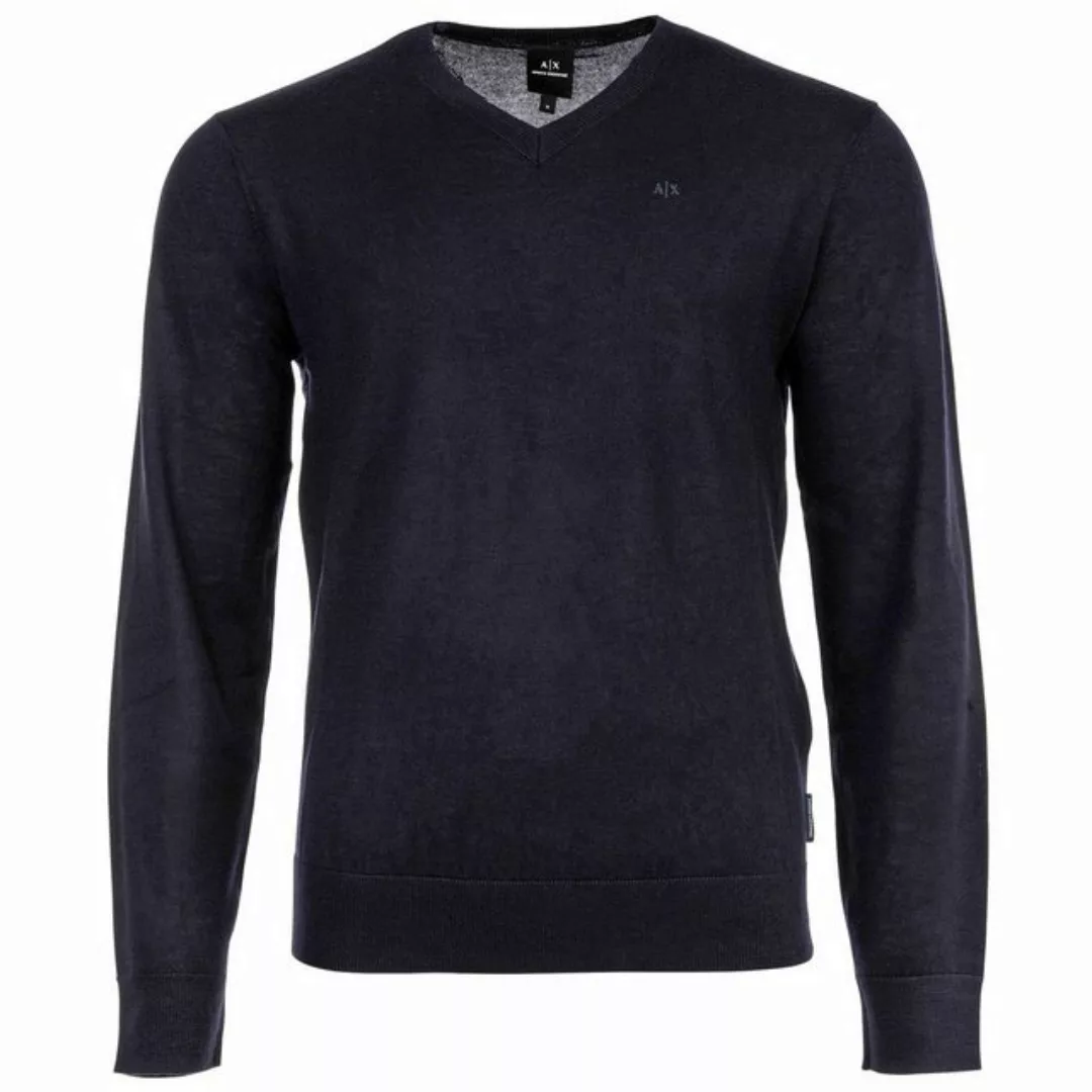 ARMANI EXCHANGE Sweatshirt Herren Strickpullover - Schurwolle, V-Neck, Logo günstig online kaufen