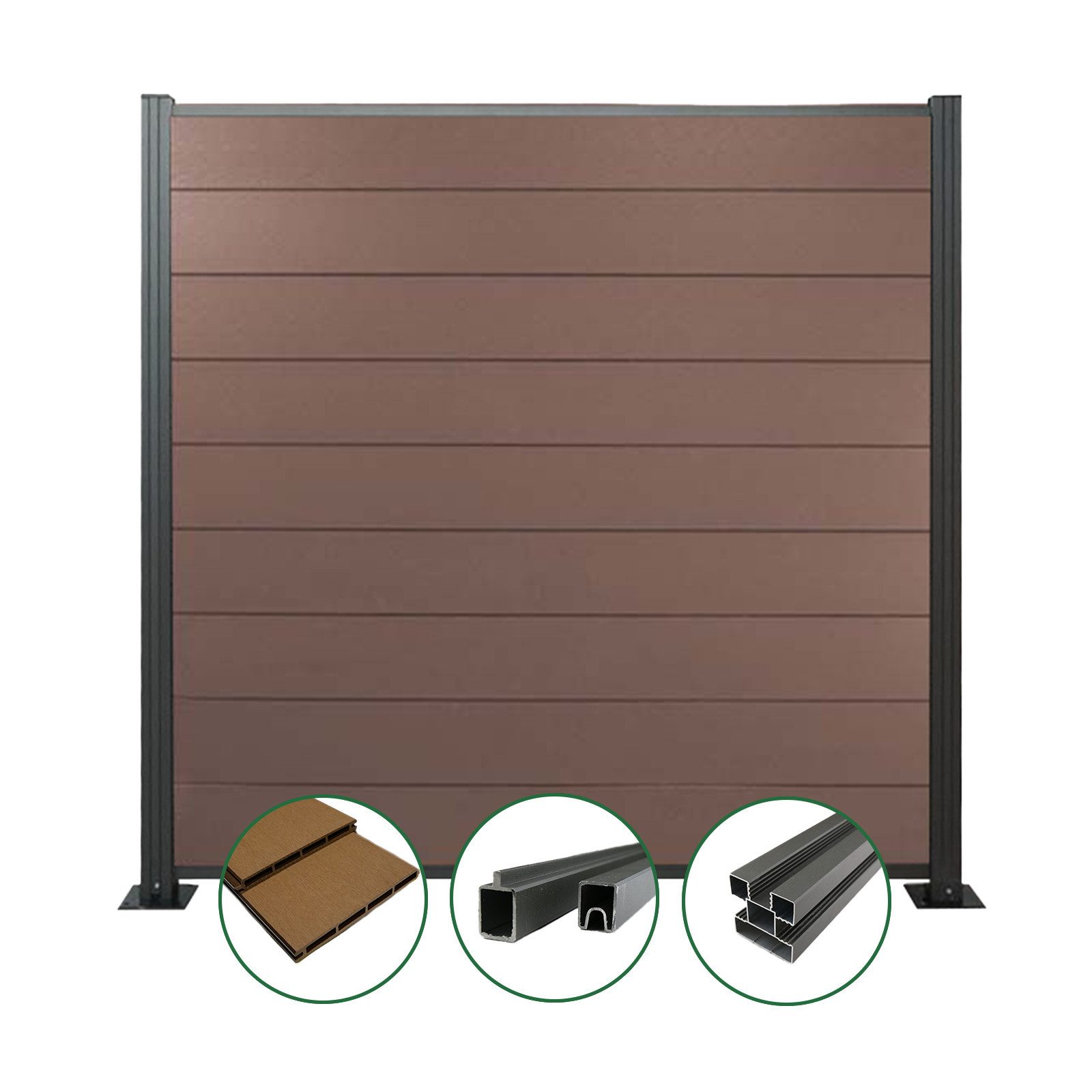 Woodstore24 Zaun WoodoZaun WPC Sichtschutzzaun gebürstete günstig online kaufen