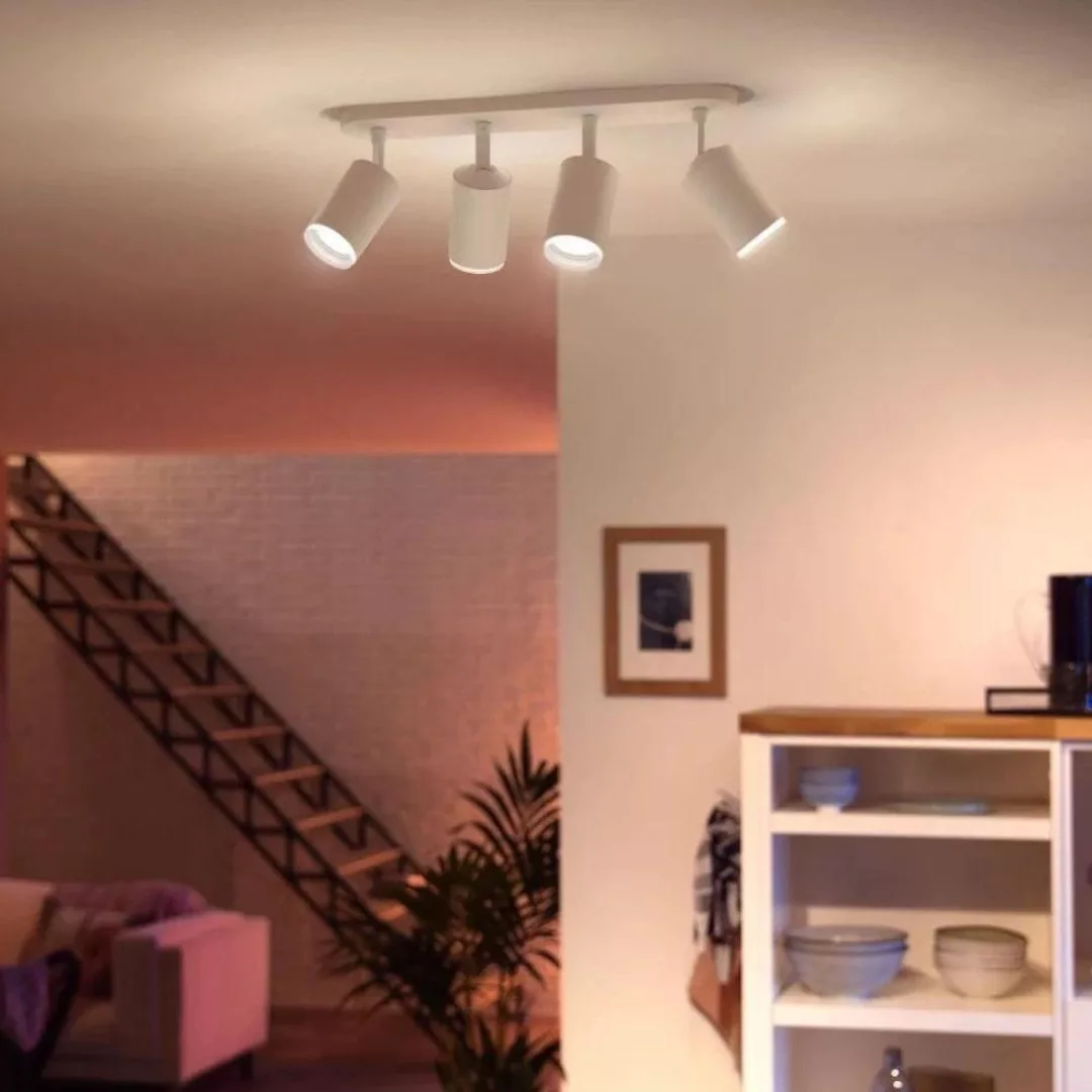 Philips Hue Bluetooth White & Color Ambiance Deckenspot Fugato in Weiß 4x G günstig online kaufen