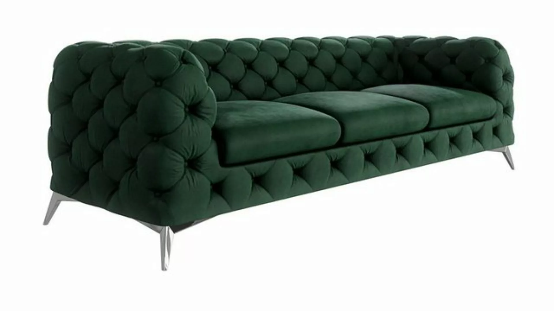 S-Style Möbel Chesterfield-Sofa 3-Sitzer Kalina mit Silber Metall Füßen, mi günstig online kaufen