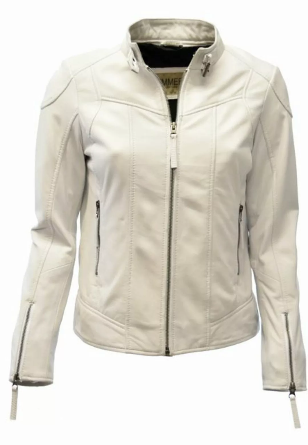 Zimmert Leather Lederjacke Mira weich, washed, Weiß, Weiss günstig online kaufen