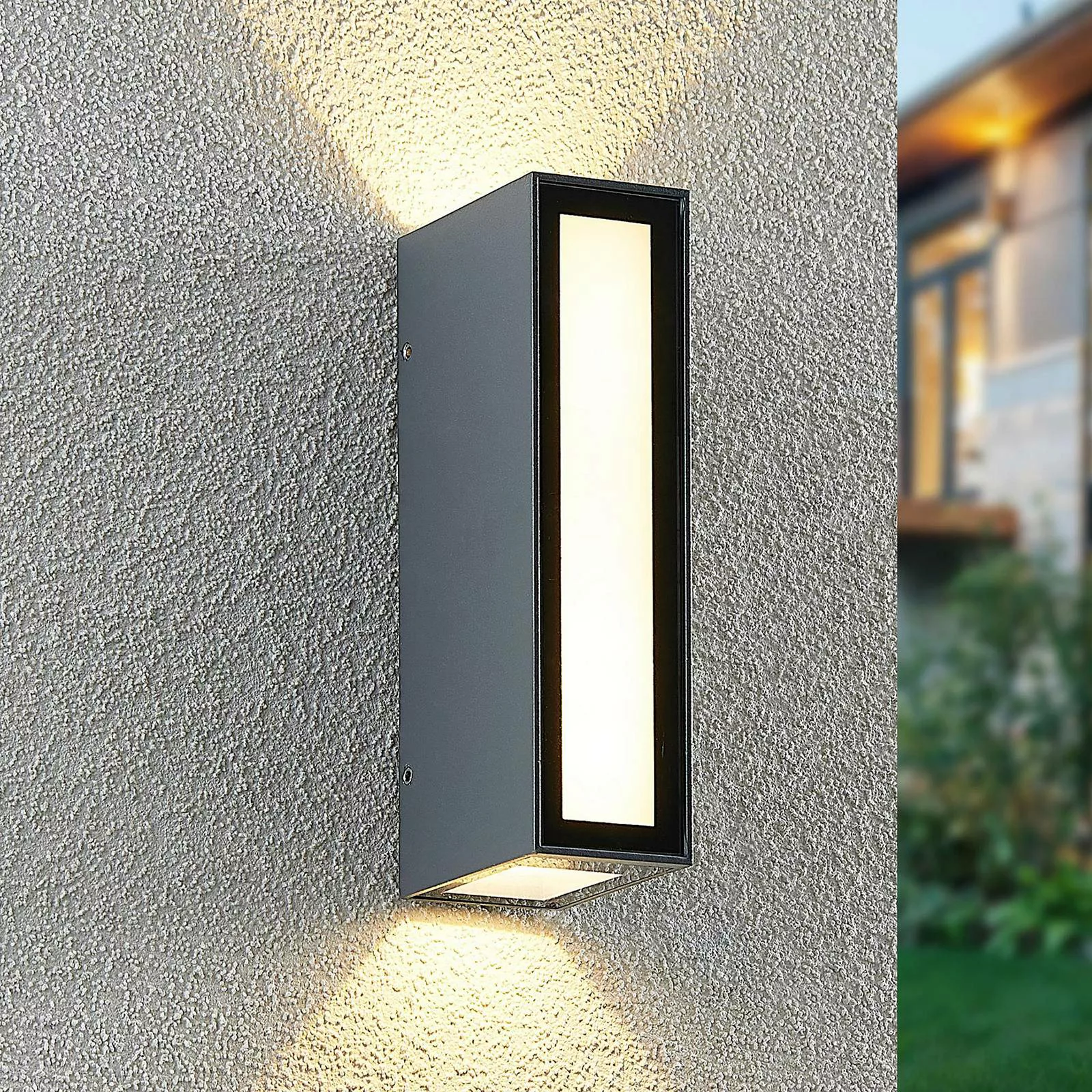 Prios Loriava LED-Außenwandlampe in Dunkelgrau günstig online kaufen