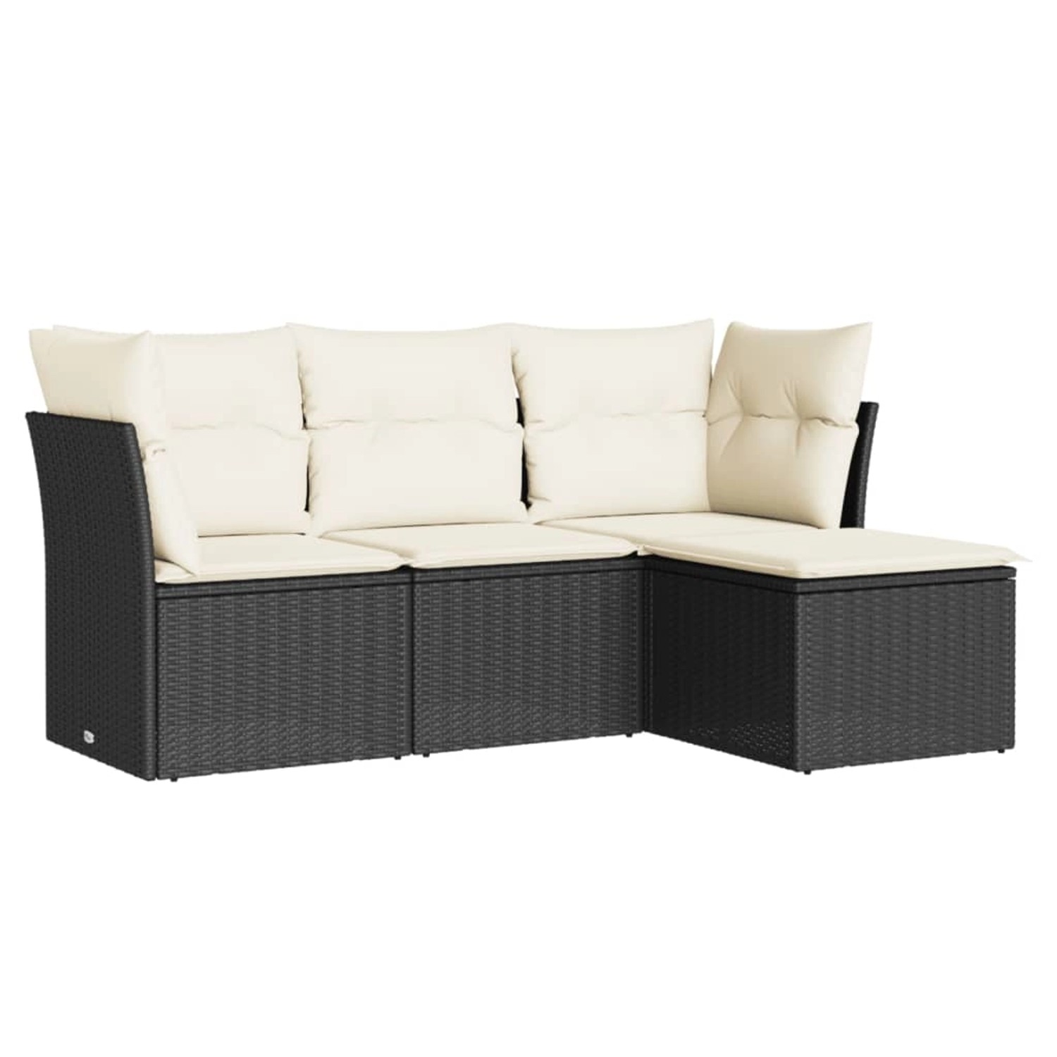 vidaXL 4-tlg Garten-Sofagarnitur mit Kissen Schwarz Poly Rattan Modell 12 günstig online kaufen