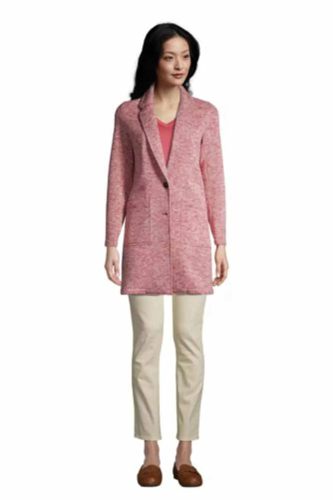 Strickfleece-Mantel, Damen, Größe: 48-50 Normal, Pink, by Lands' End, Mesa günstig online kaufen