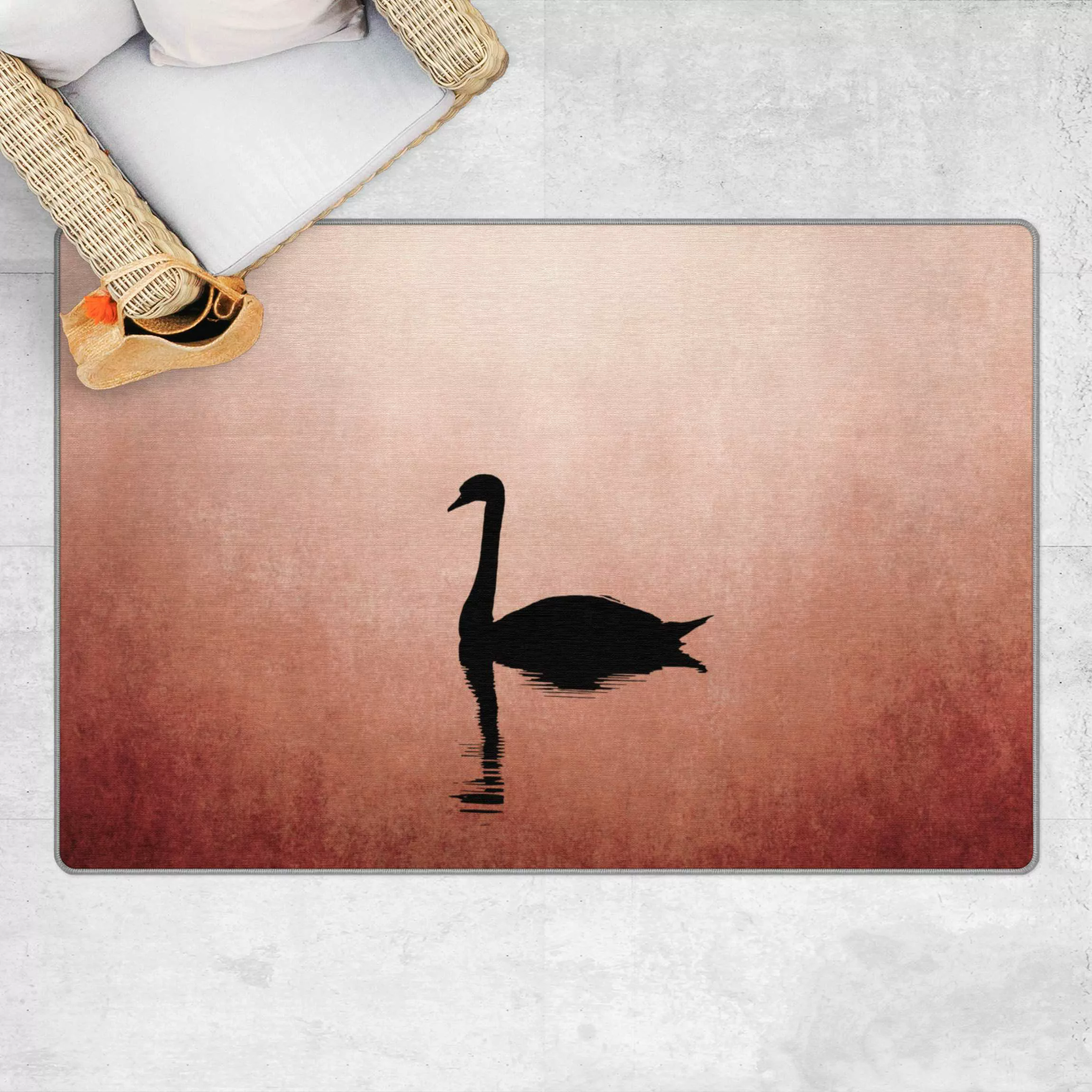 Teppich Schwan im Sonnenuntergang günstig online kaufen