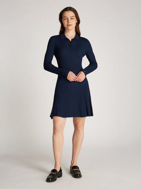 Tommy Hilfiger Strickkleid RAYON CABLE F&F LS MIDI DRESS mit Zopfmuster, Me günstig online kaufen