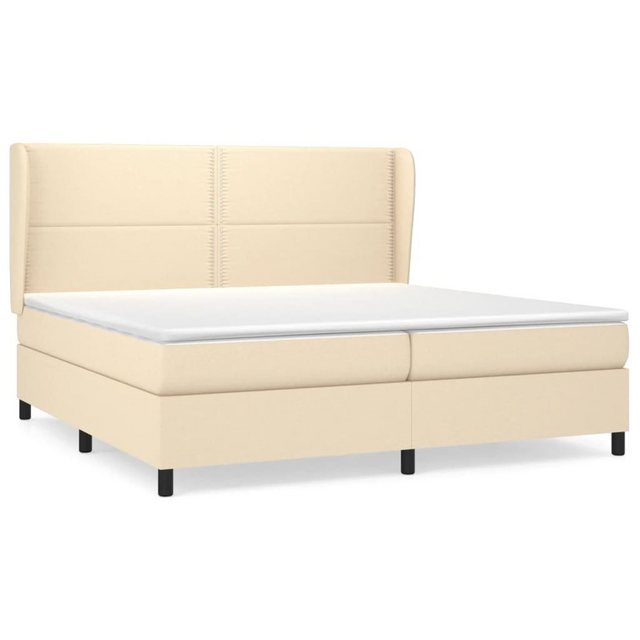 vidaXL Bettgestell Boxspringbett mit Matratze Creme 200x200 cm Stoff Bett B günstig online kaufen