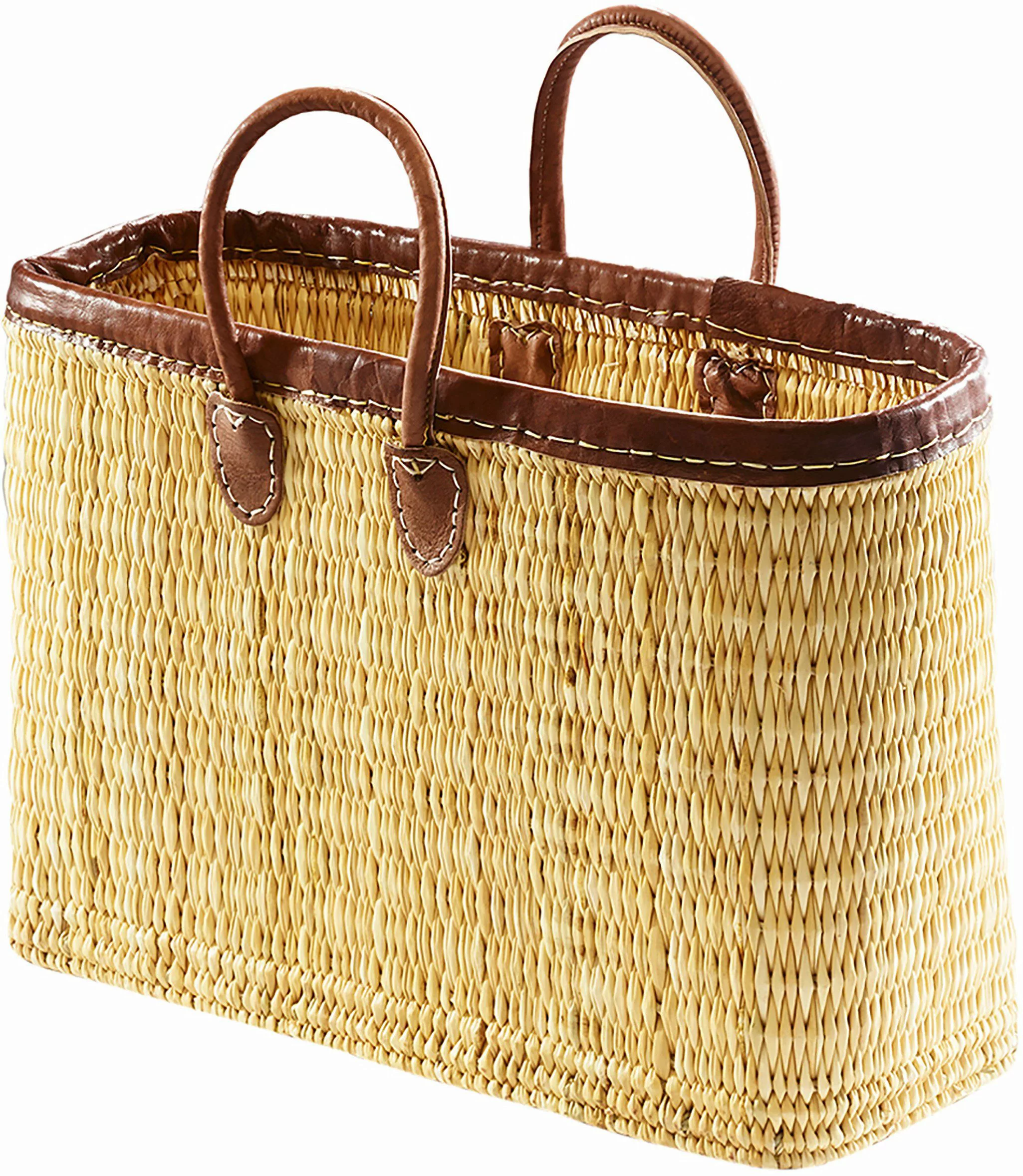 Kobolo Shopper Seegrastasche mit Lederrand und günstig online kaufen