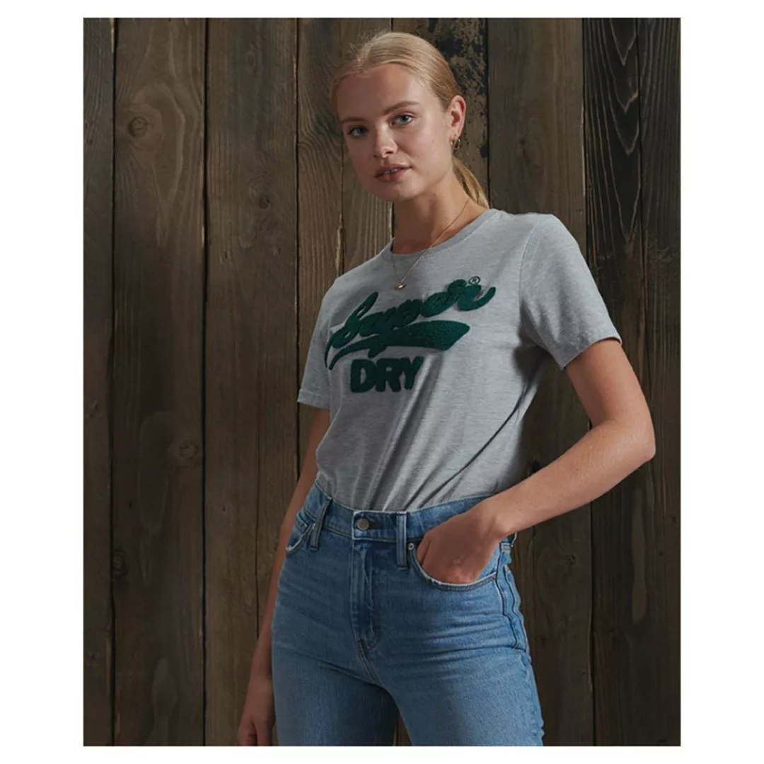Superdry Collegiate Chenille Kurzarm T-shirt XS Mid Marl günstig online kaufen