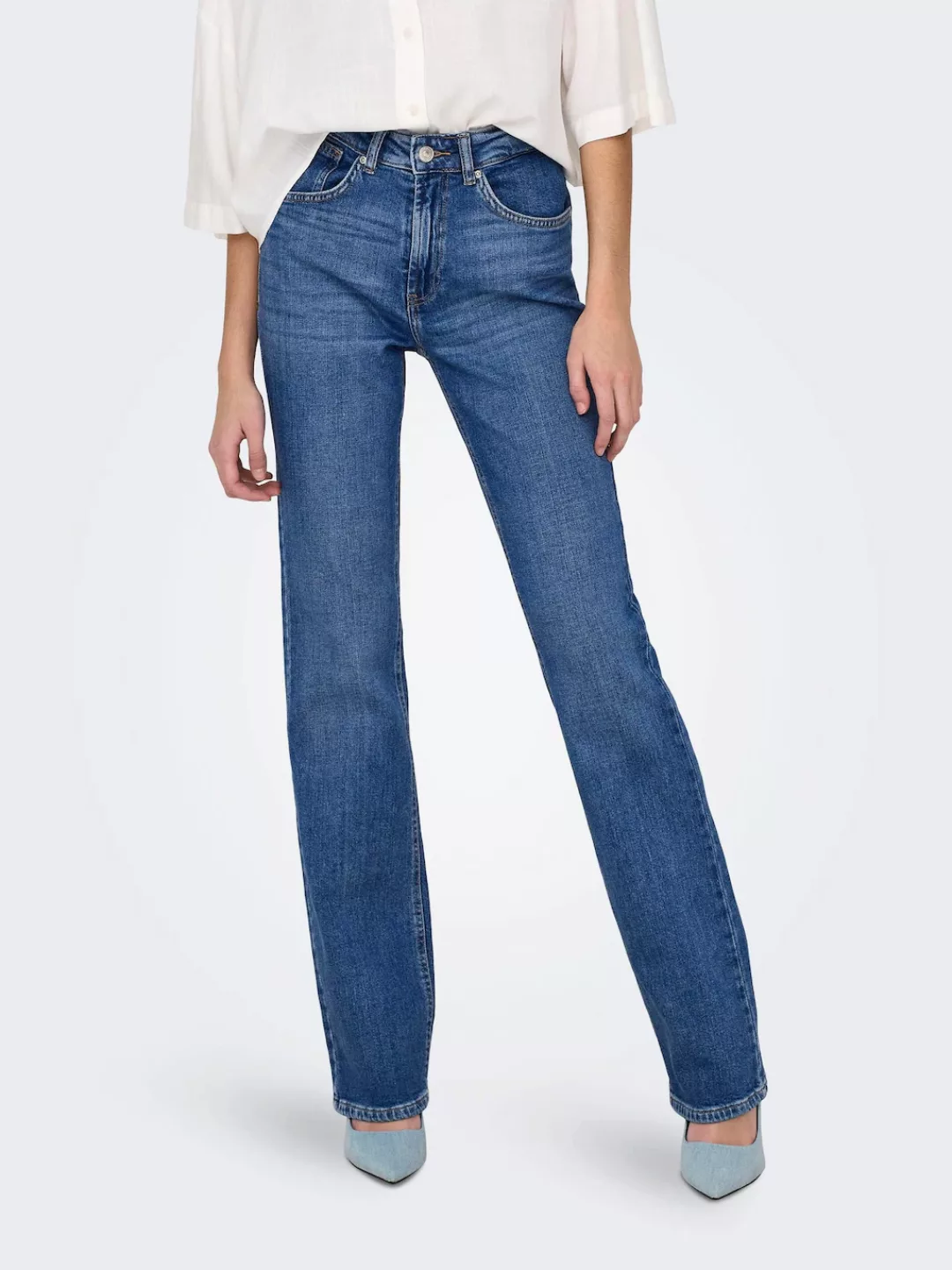 ONLY Bootcut-Jeans "ONLEVERLY MW SWEET FLARED DNM CRO187", (Flared Jeans, S günstig online kaufen