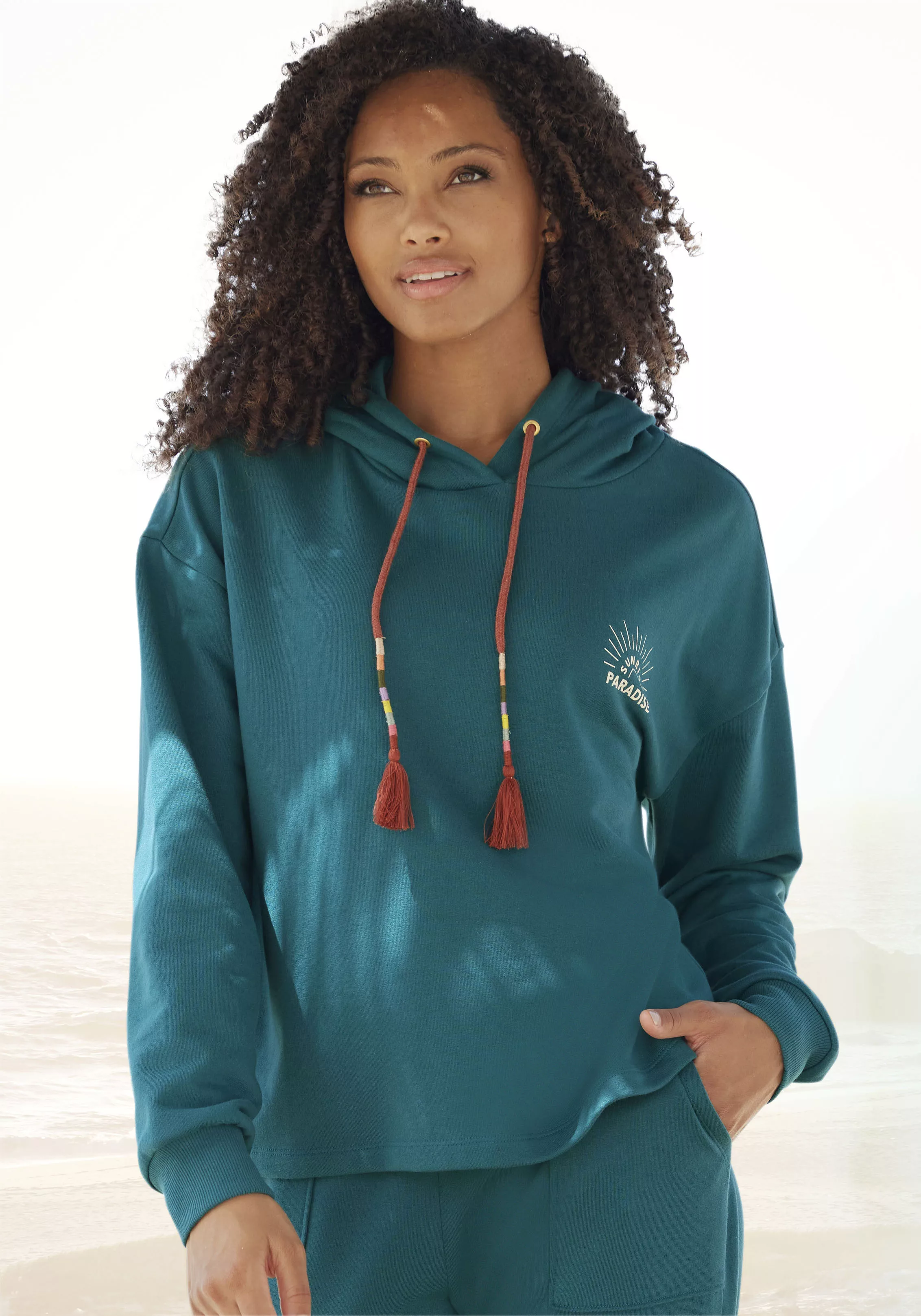 Vivance Hoodie Kapuzensweatshirt mit Print, Loungewear günstig online kaufen