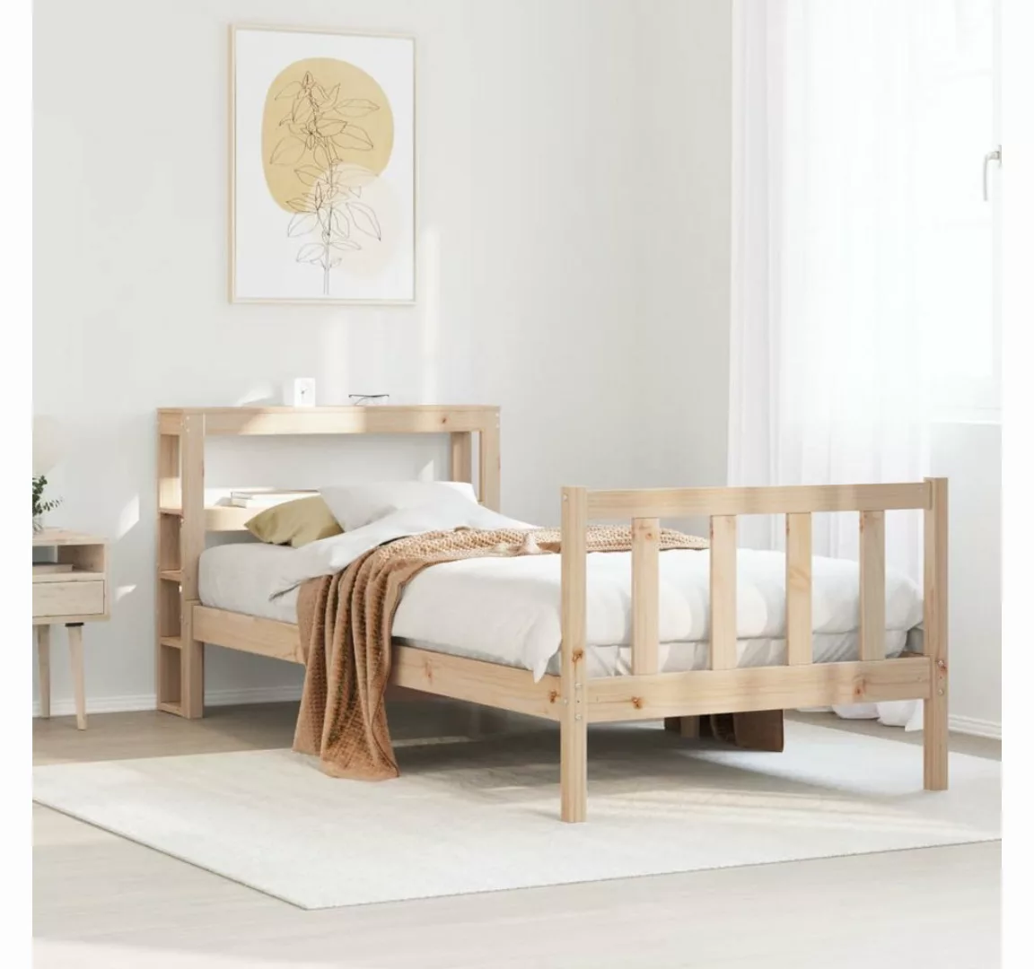 vidaXL Bett, Massivholzbett ohne Matratze 90x200 Kiefernholz günstig online kaufen