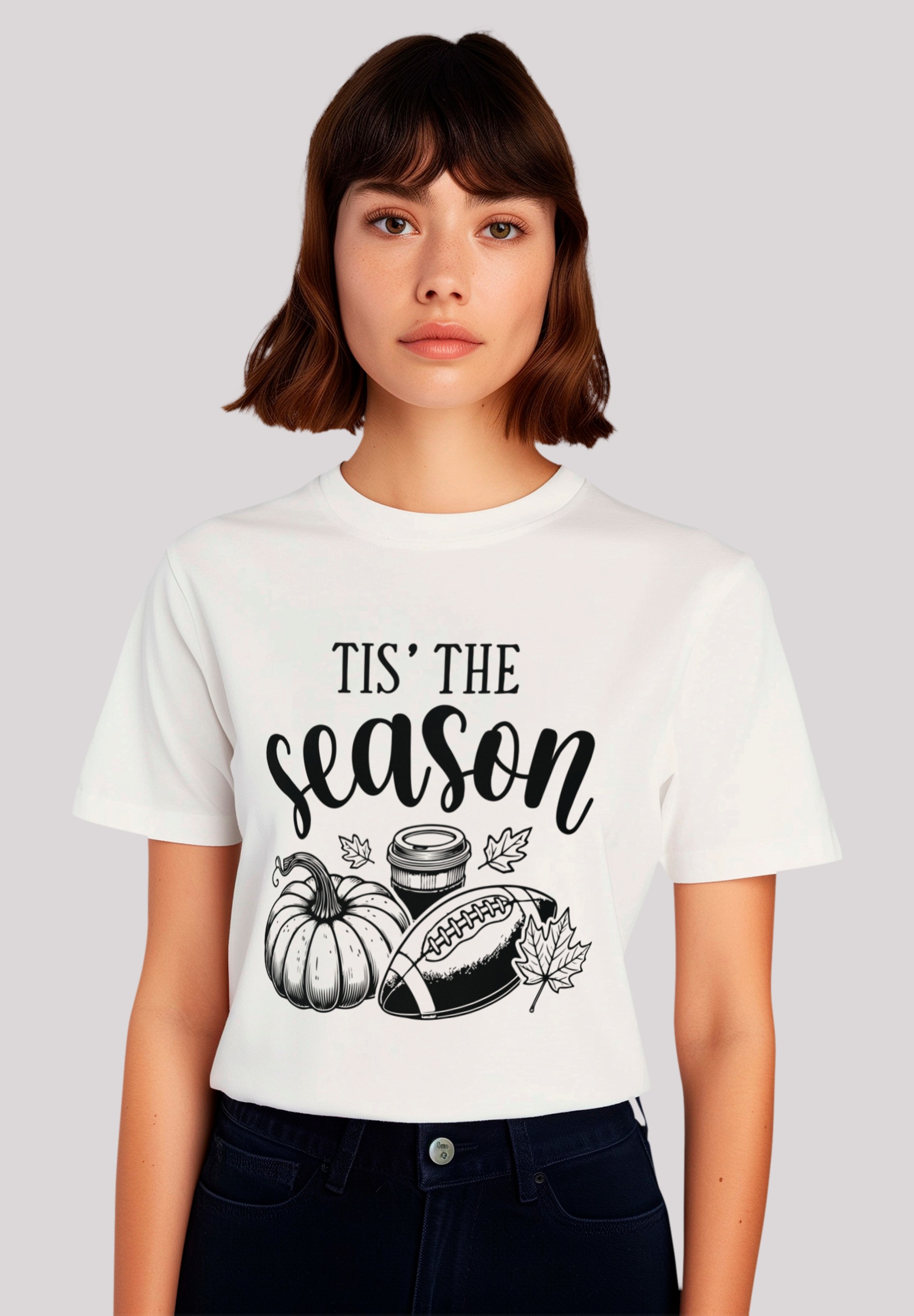 F4NT4STIC T-Shirt "Fall pumpkin coffe football its the Season", Premium Qua günstig online kaufen