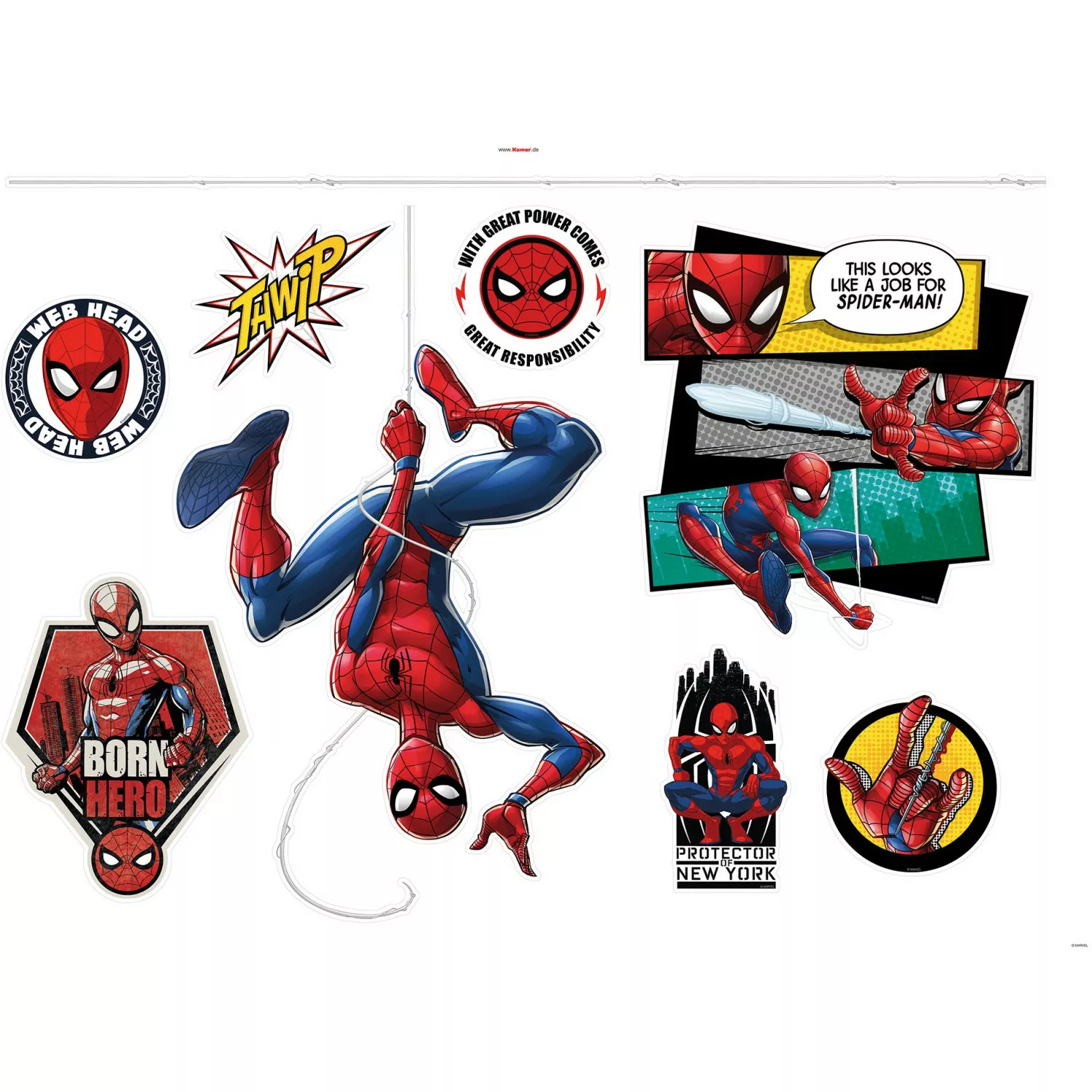 Komar Deko-Sticker Spider-Man Head 100 x 70 cm günstig online kaufen