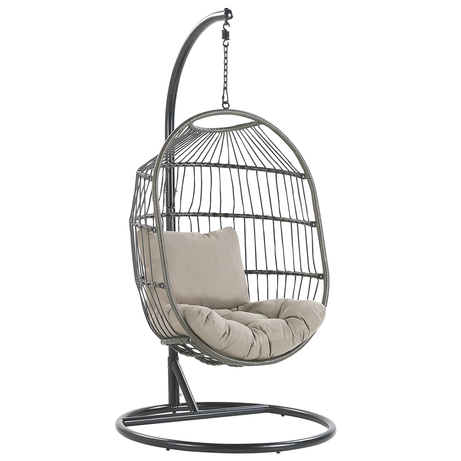 Beliani Hängesessel Schwarz Grau 102x102x200 günstig online kaufen