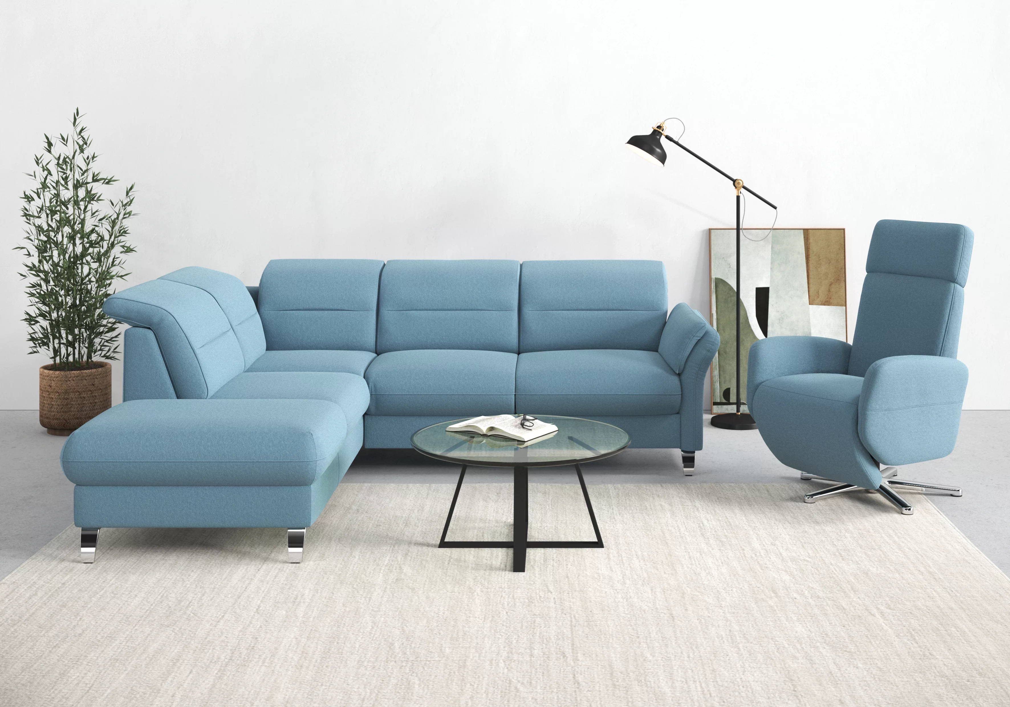 sit&more Ecksofa "Grenoble L-Form", Federkern, wahlweise mit Bettfunktion, günstig online kaufen