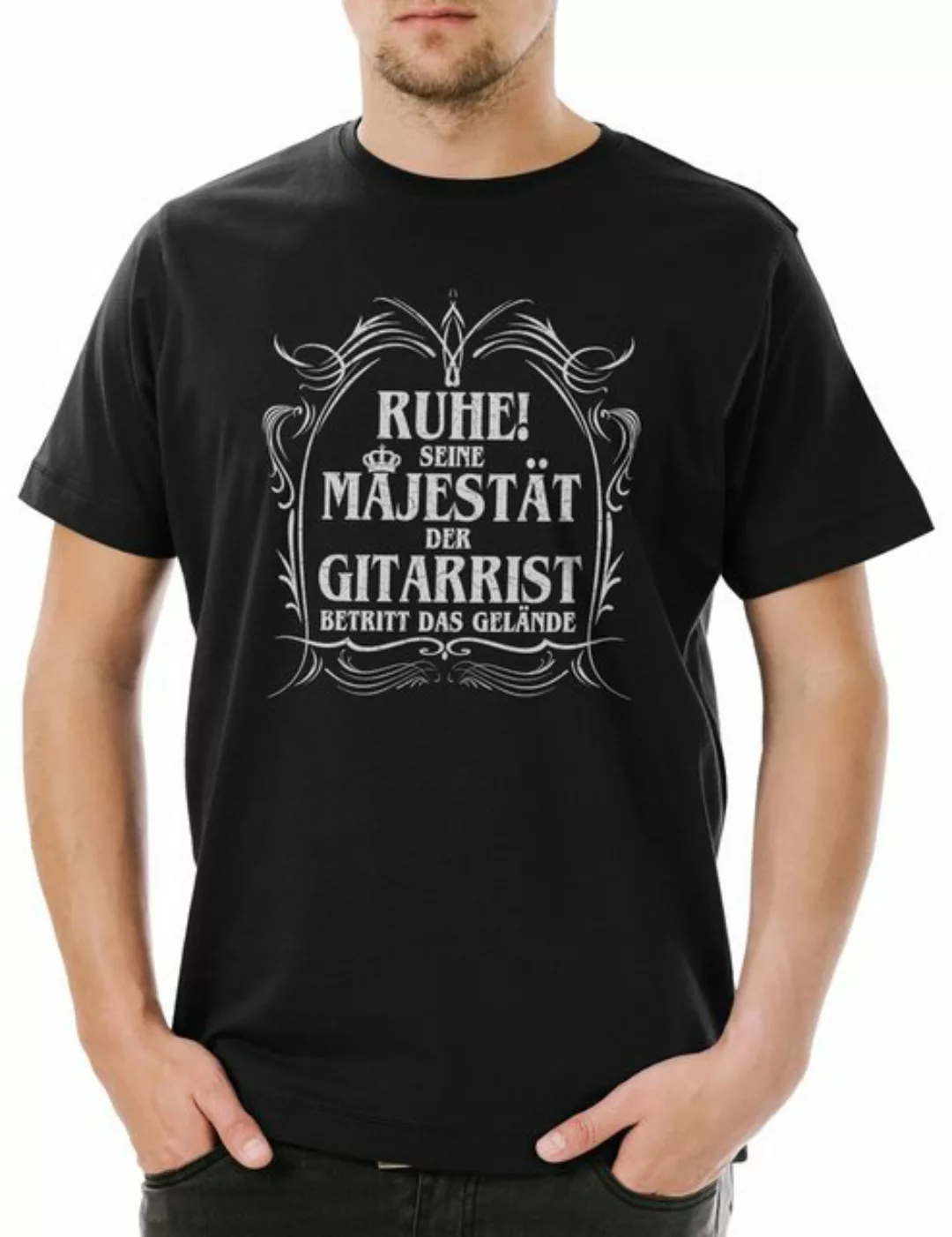 Urban Backwoods Print-Shirt Seine Majestät Der Gittarist Herren T-Shirt Git günstig online kaufen