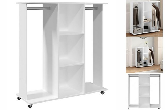 vidaXL Kleiderschrank Kleiderschrank mit Rollen Weiß 102x38x110 cm Spanplat günstig online kaufen