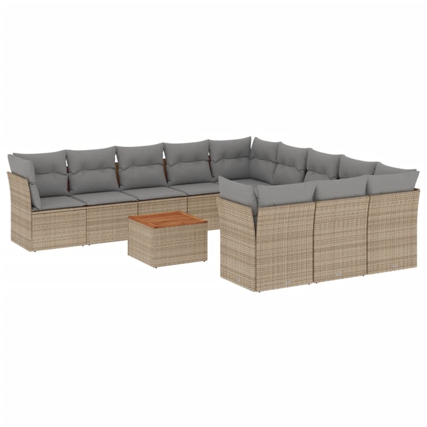 vidaXL 12-Tlg Garten-Sofagarnitur mit Kissen Beige Poly Rattan 3256241 günstig online kaufen