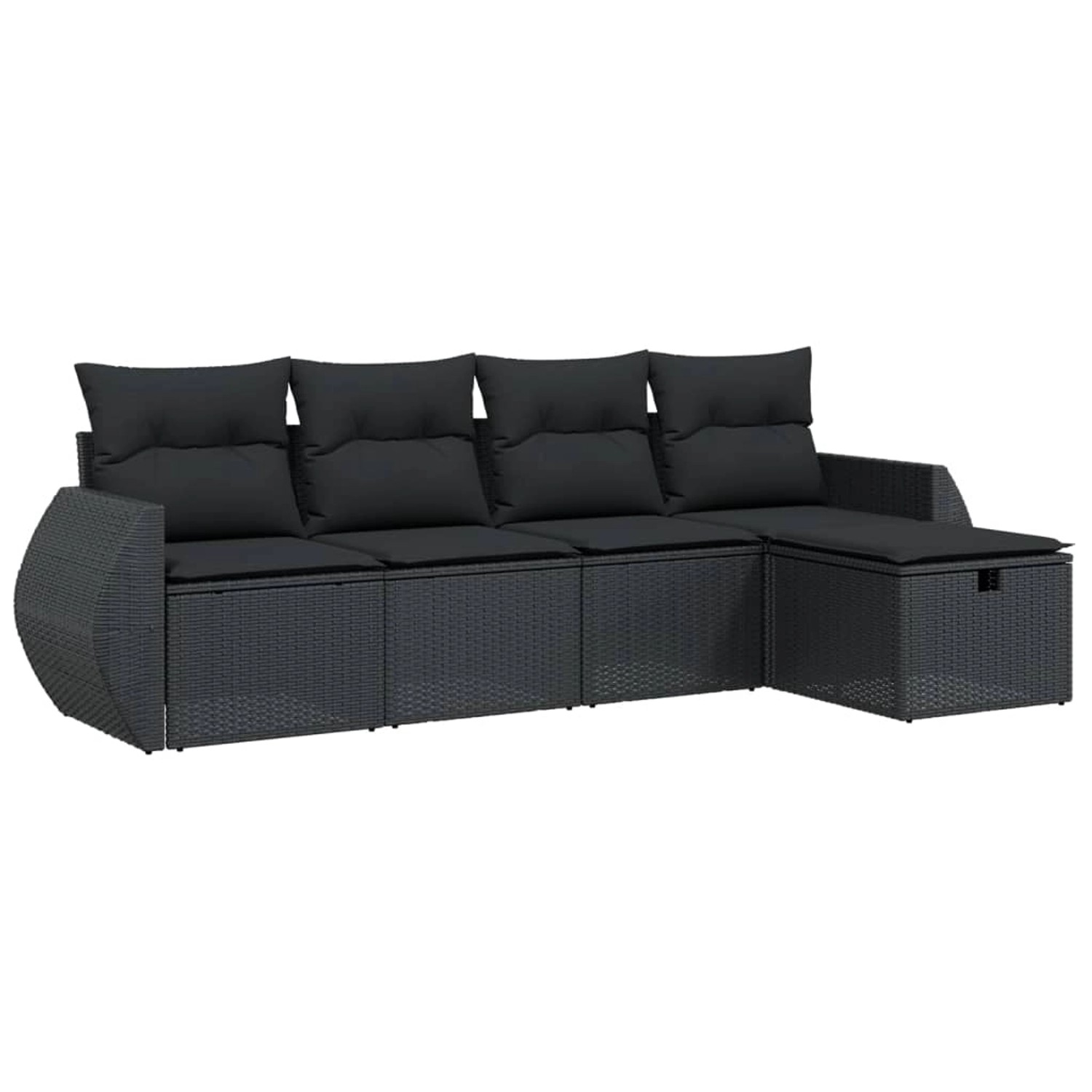 vidaXL 5-tlg Garten-Sofagarnitur mit Kissen Schwarz Poly Rattan Modell 95 günstig online kaufen