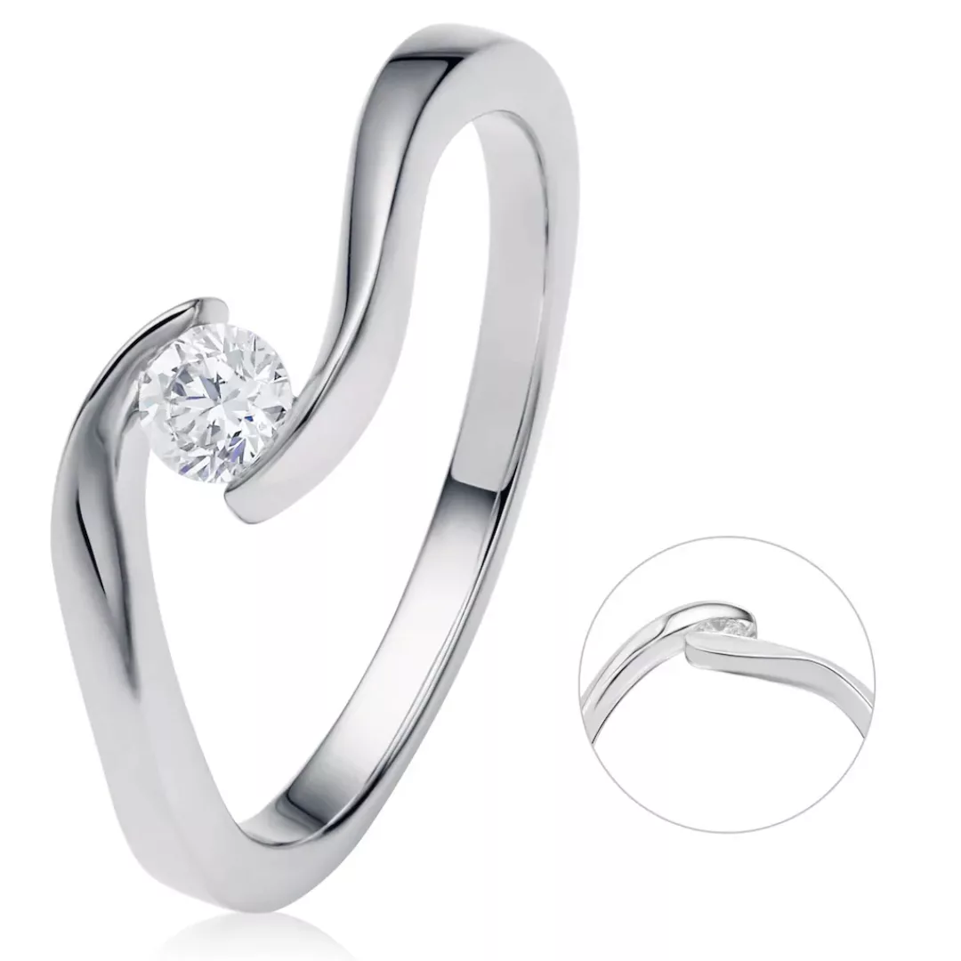 ONE ELEMENT Diamantring "0,20 ct Diamant Brillant Spannfassung Ring aus 750 günstig online kaufen