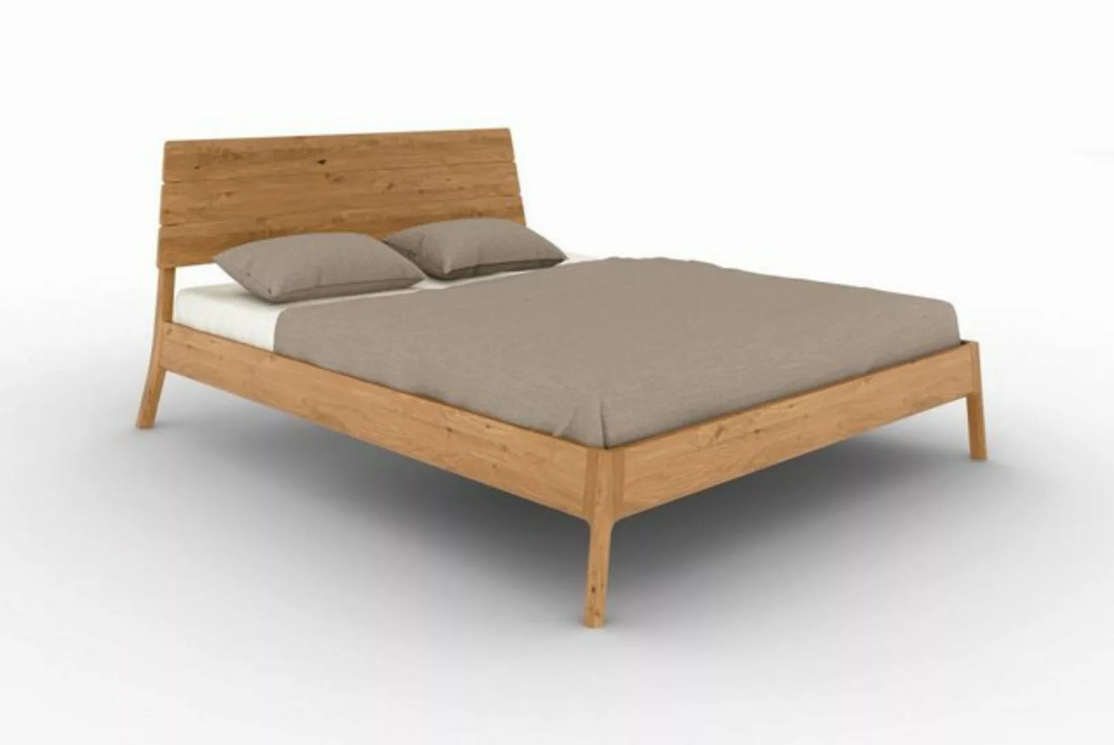 Natur24 Einzelbett Bett Swig 1 Wildeiche massiv 120x200 mit Holzkopfteil un günstig online kaufen