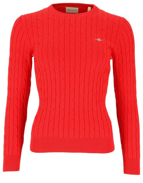 Gant Sweater "Strickpullover STRETCH COTTON CABLE C-NECK" günstig online kaufen