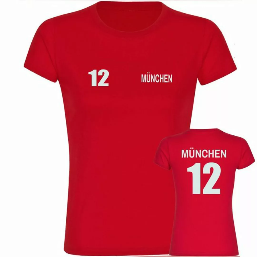 multifanshop T-Shirt Damen München rot - Trikot Nummer 12 - Frauen günstig online kaufen