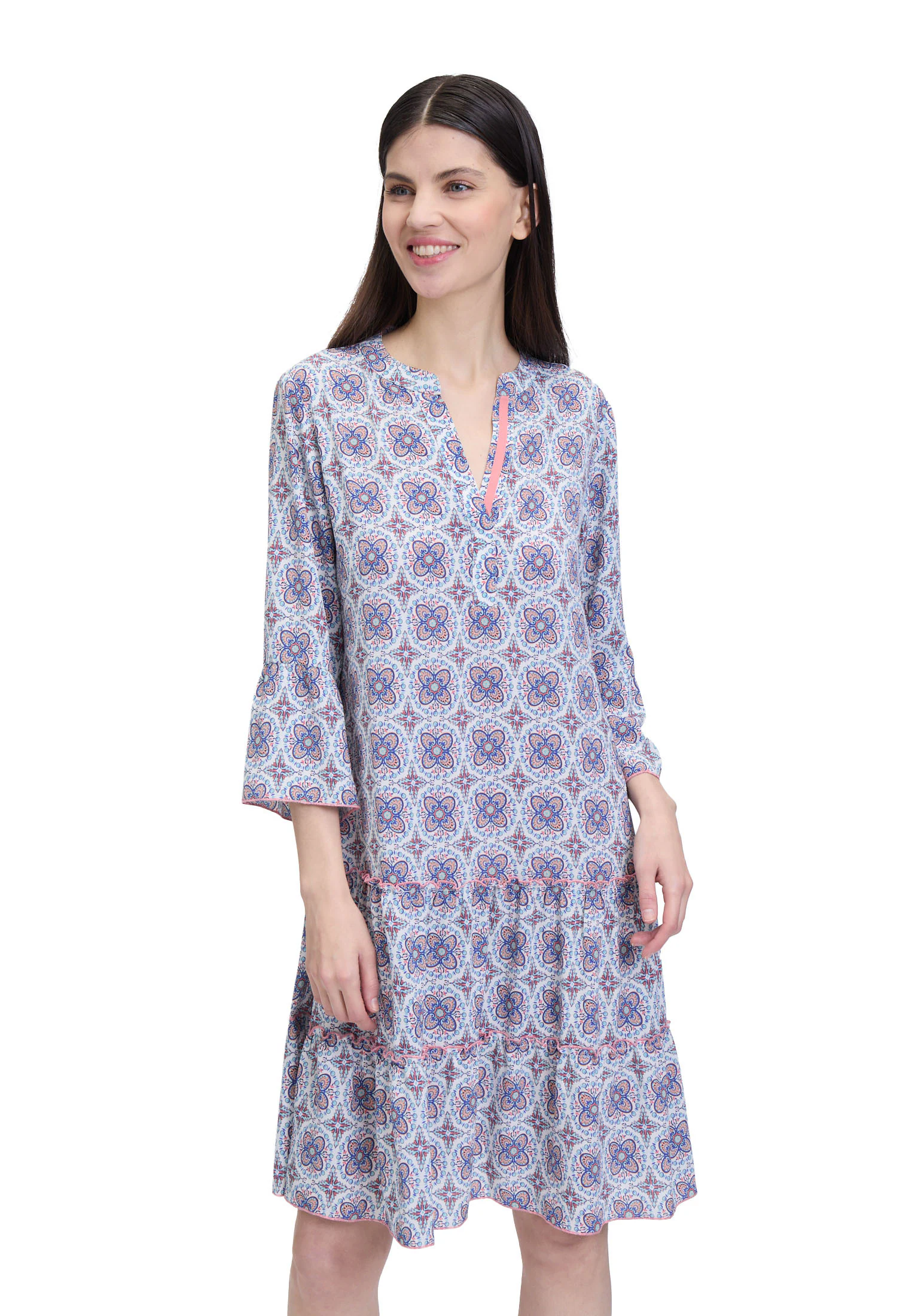 Cartoon Druckkleid "Cartoon Damen Sommerkleid Casual-Kleid mit Stufen", Dru günstig online kaufen