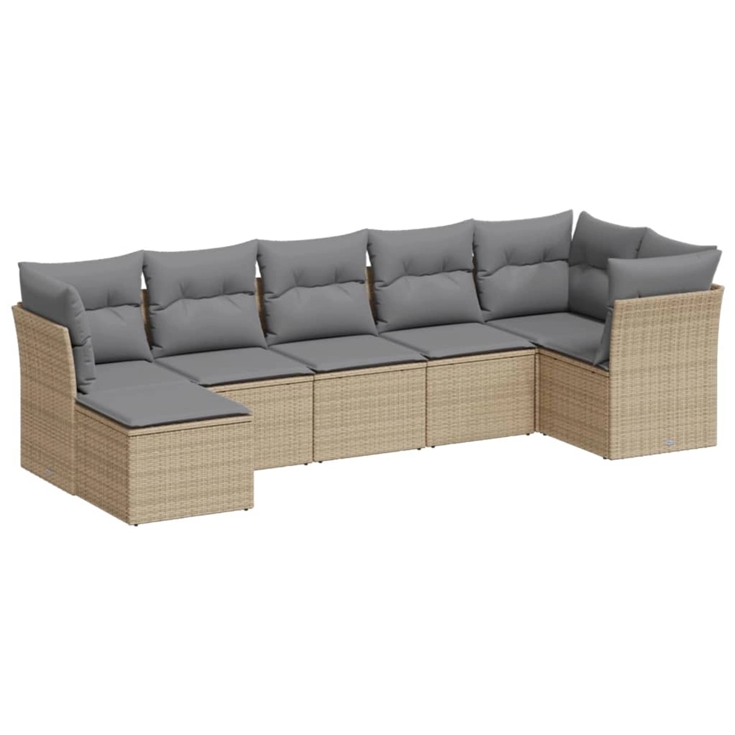 vidaXL 7-tlg Garten-Sofagarnitur mit Kissen Beige Poly Rattan Modell 39 günstig online kaufen