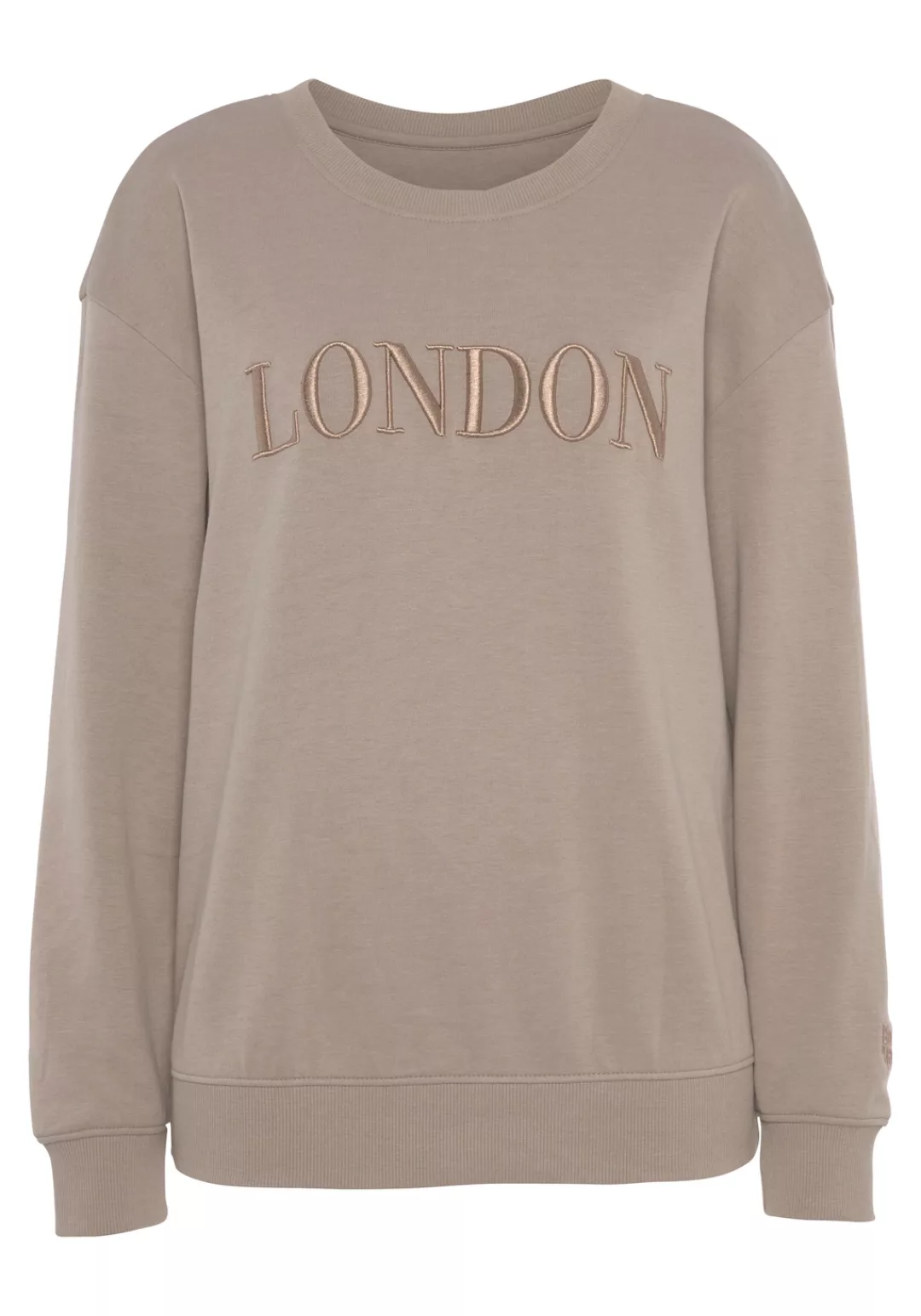 Vivance Sweatshirt -Loungeshirt mit London Stickerei, Loungeanzug, Loungewe günstig online kaufen