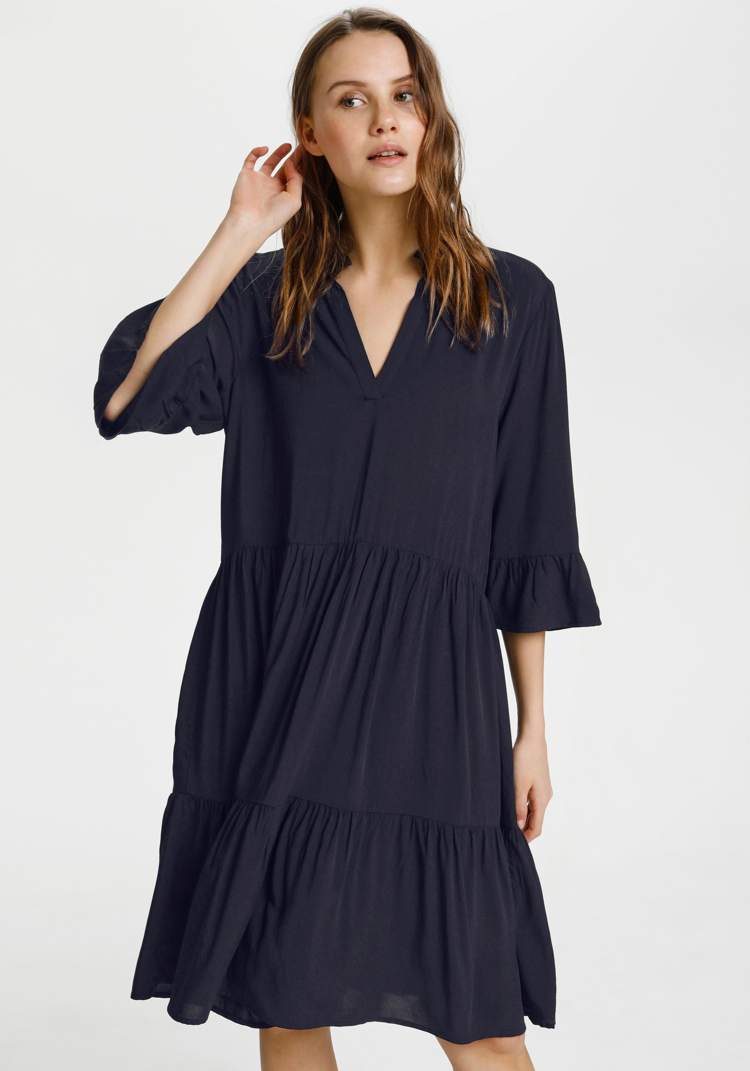 Saint Tropez Blusenkleid EdaSZ SOLID Sommerkleid, günstig online kaufen