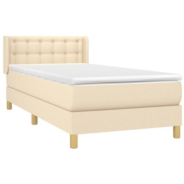 vidaXL Boxspringbett Boxspringbett mit Matratze Creme 90x200 cm Stoff Bett günstig online kaufen