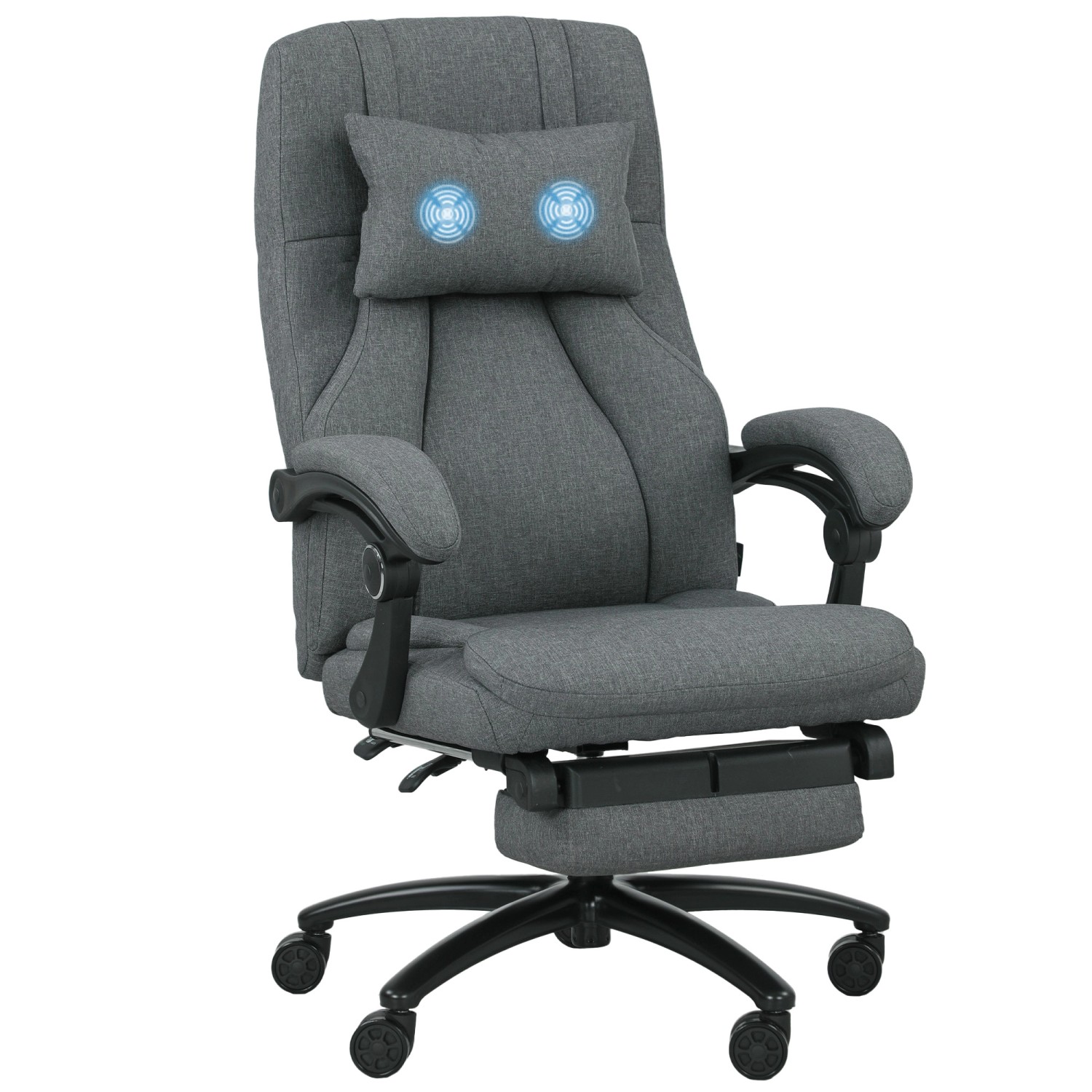 Vinsetto Massage-Bürostuhl Polyester 64B x 74T x 109-117H cm Dunkelgrau günstig online kaufen