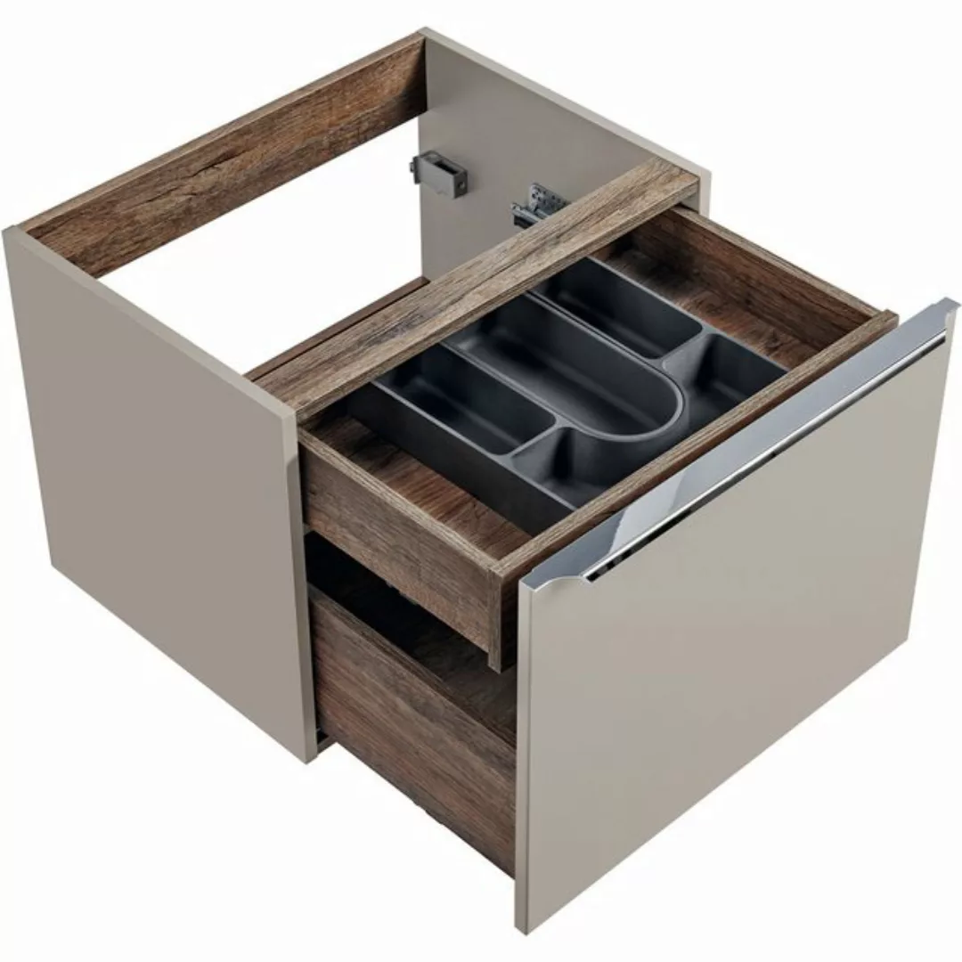 Lomadox Waschbeckenschrank PUEBLA-56-TAUPE Waschtischunterschrank 60cm in t günstig online kaufen