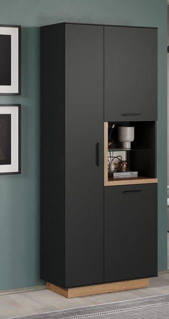 trendteam Vitrine Vitrine Synnax, anthrazit grau / Coast Evoke Eiche (no-Se günstig online kaufen