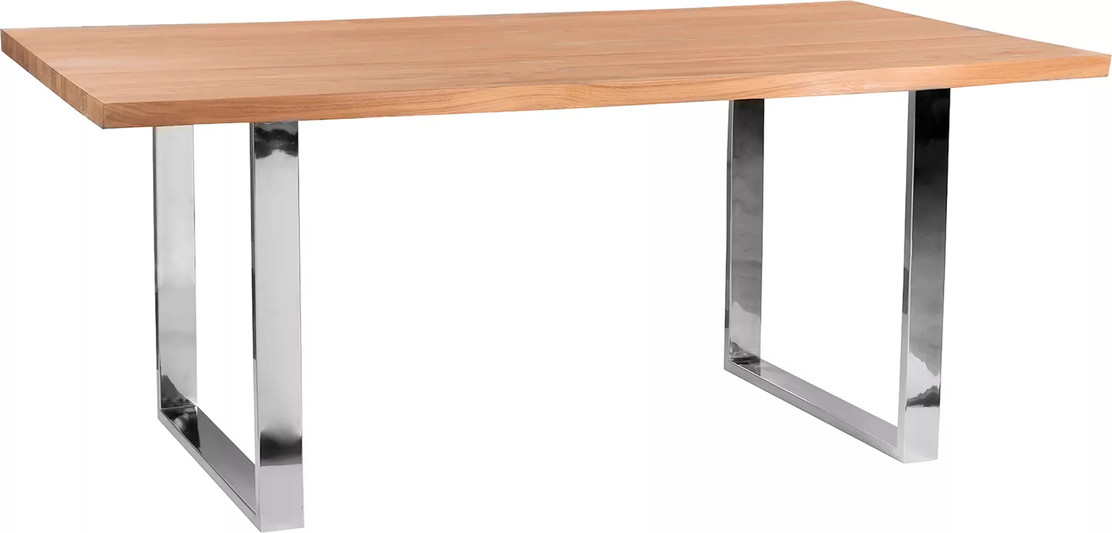 Fink Esstisch, Mit seitlich geschwungener Form, massive Tischplatte, weiß g günstig online kaufen