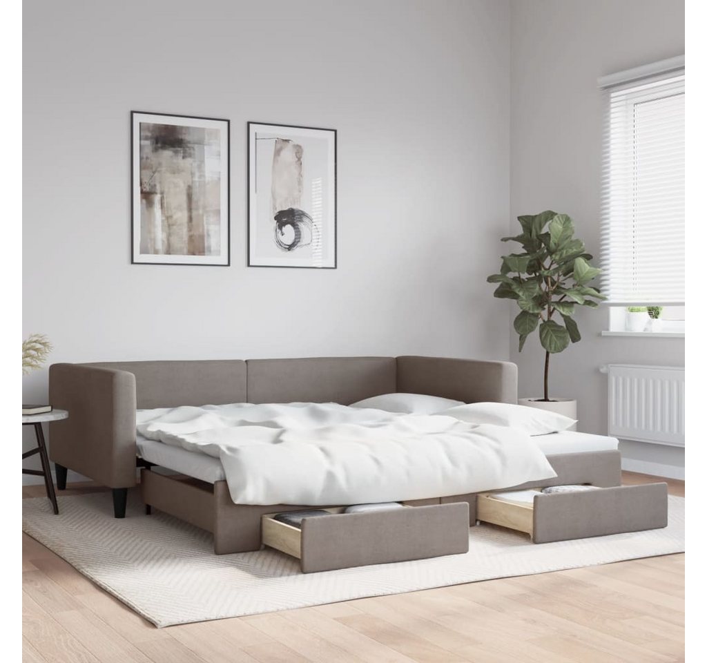 vidaXL Gästebett Gästebett Tagesbett Ausziehbar mit Schubladen Taupe 100x20 günstig online kaufen