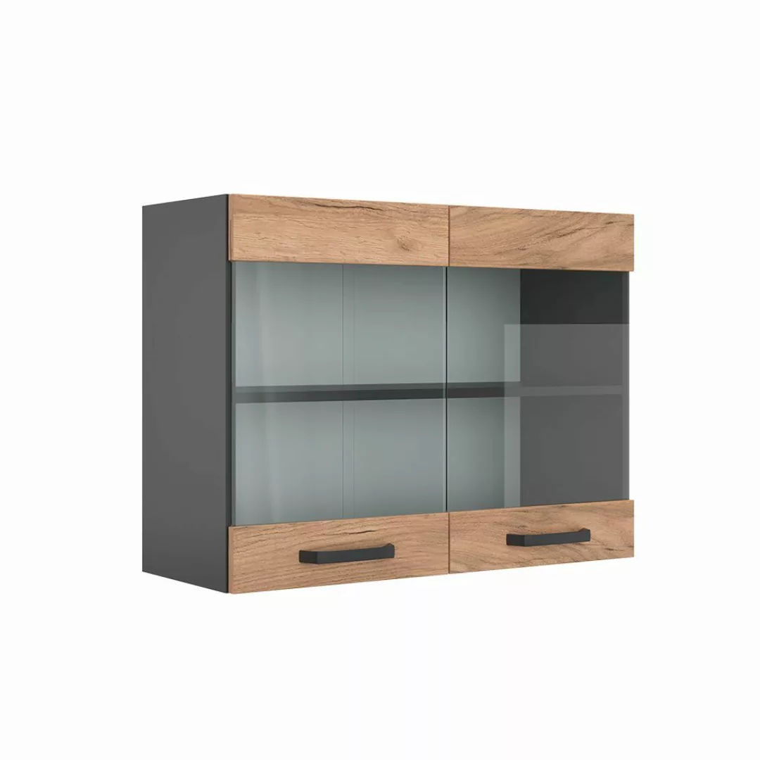 Vicco Glashängeschrank R-Line, Goldkraft Eiche/Anthrazit, 80 günstig online kaufen