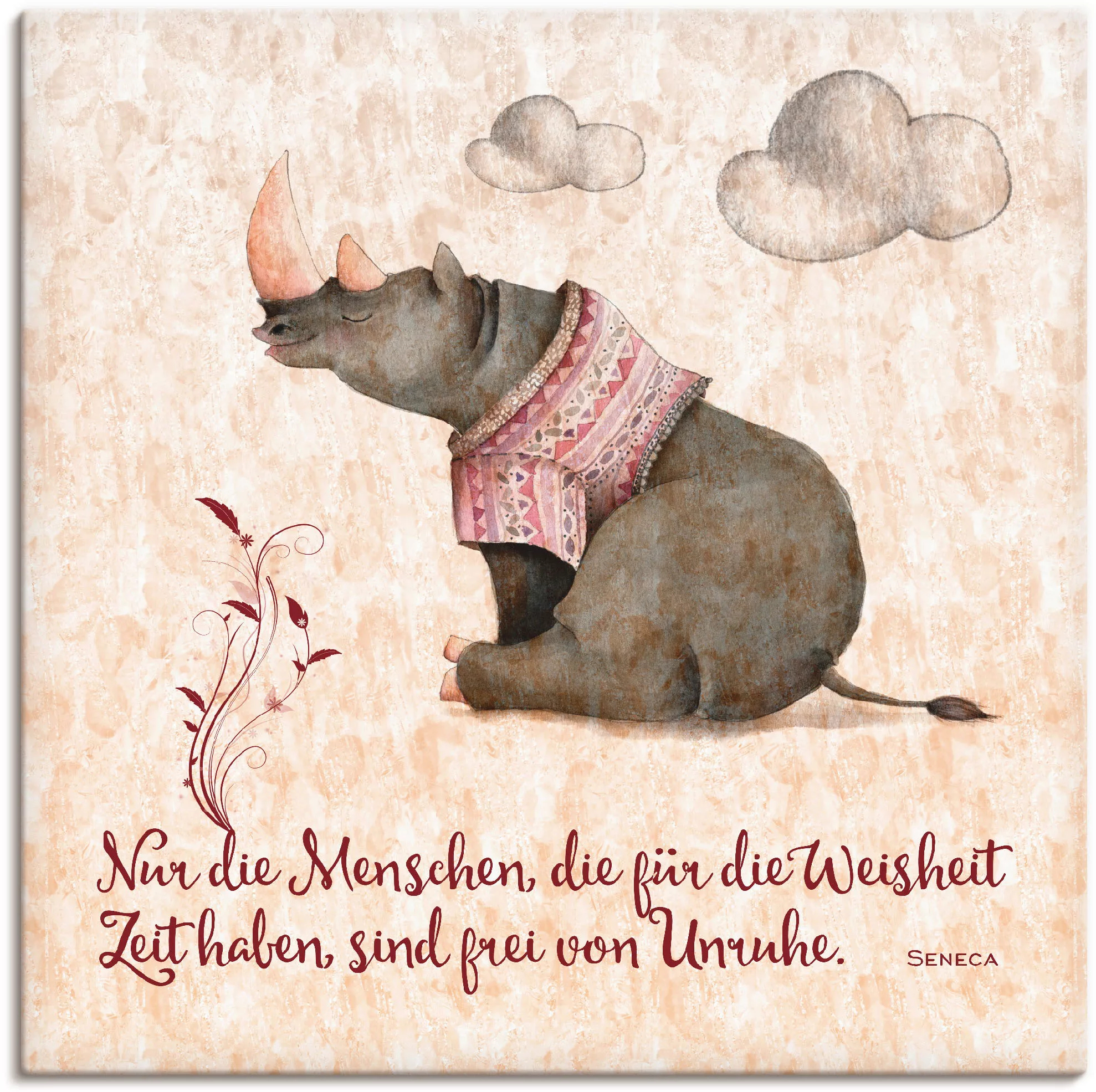 Artland Wandbild »Lebensweisheit Zeit«, Tiere, (1 St.), als Leinwandbild, P günstig online kaufen