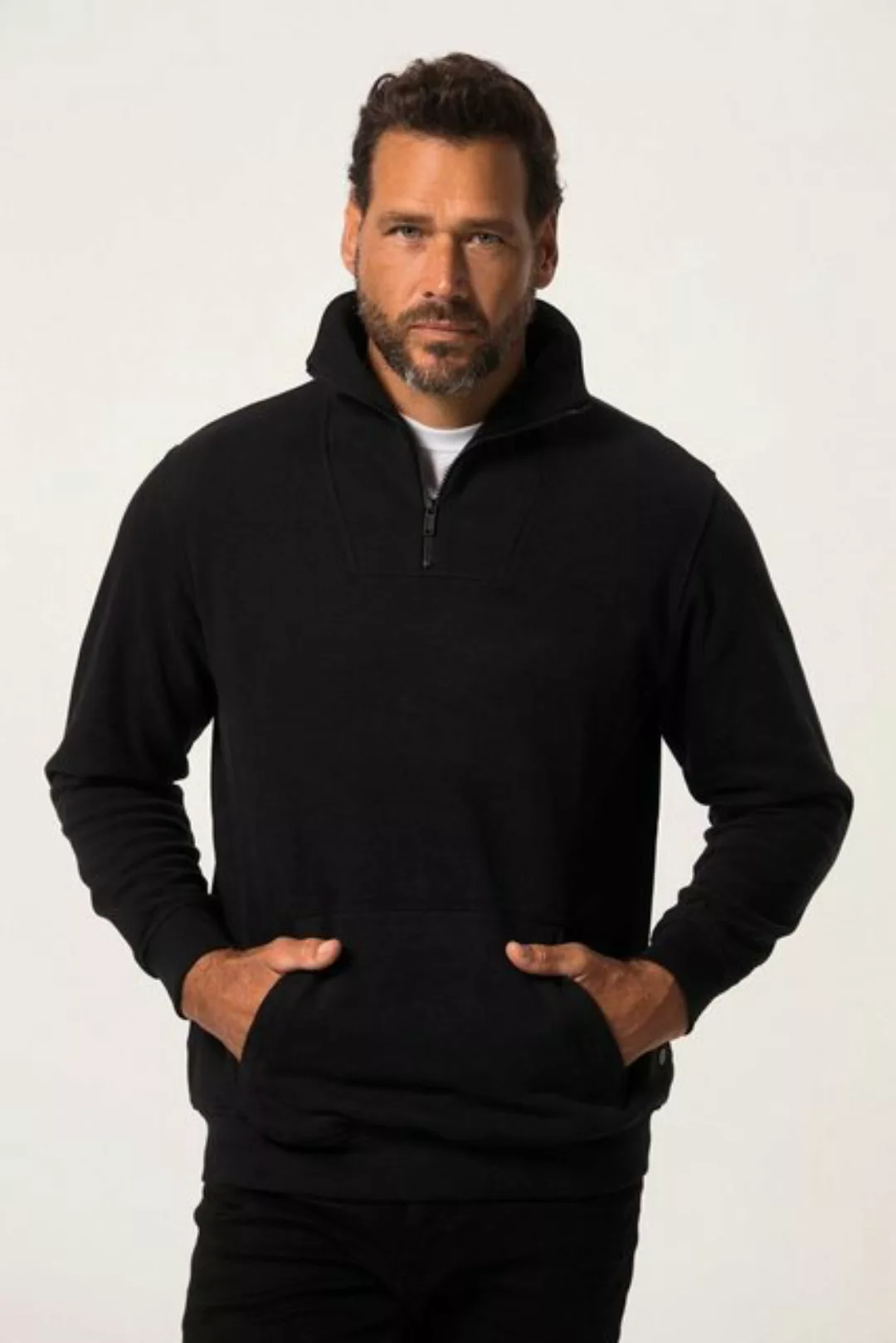JP1880 Sweatshirt Troyer Sweat Stehkragen mit Zipper Kängurutasche günstig online kaufen