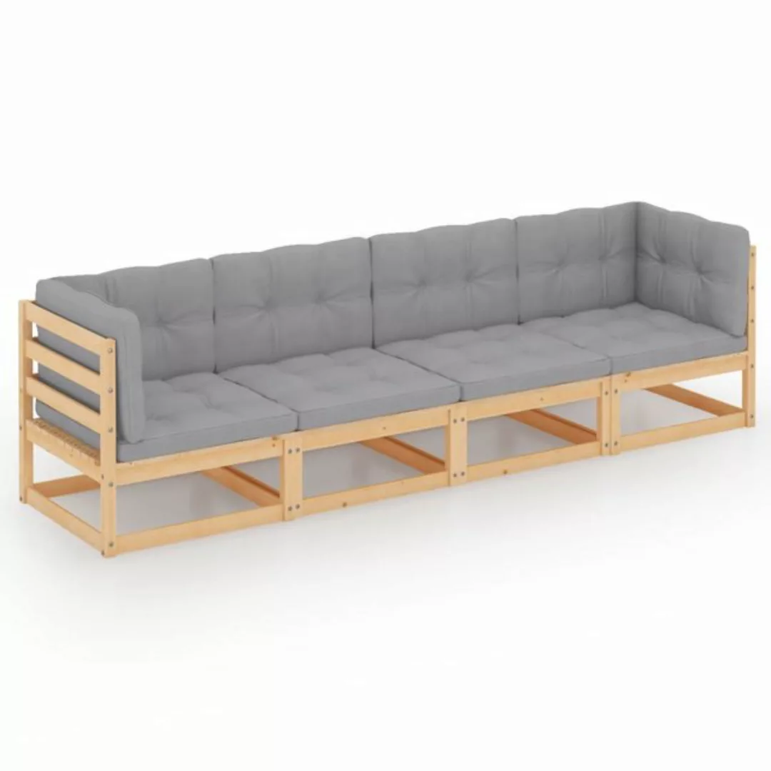 4-sitzer-gartensofa Mit Kissen Kiefer Massivholz günstig online kaufen