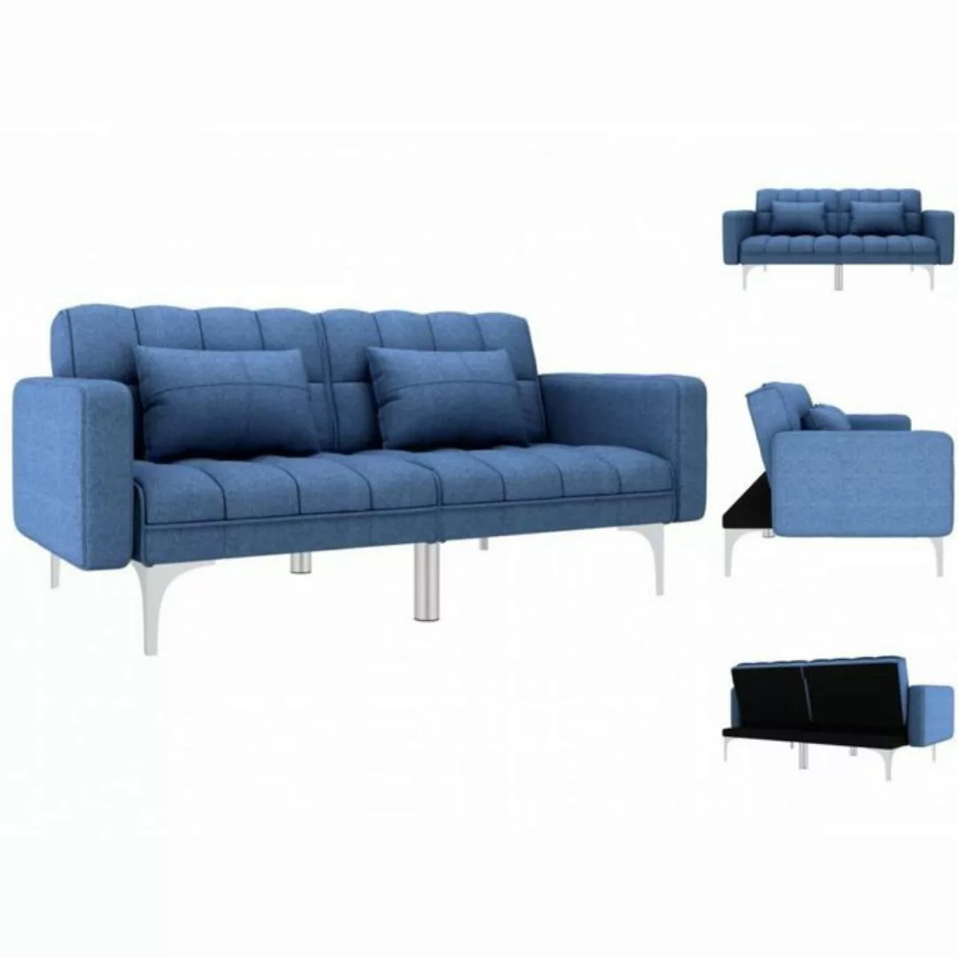 vidaXL Sofa Schlafsofa Blau Stoff Schlafcouch Schlaffunktion günstig online kaufen