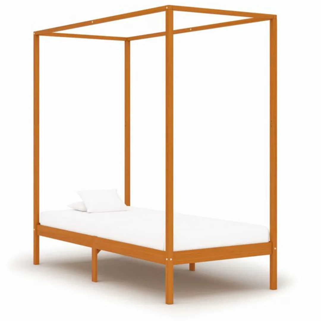 Himmelbett-gestell Honigbraun Massivholz Kiefer 90 X 200 Cm günstig online kaufen