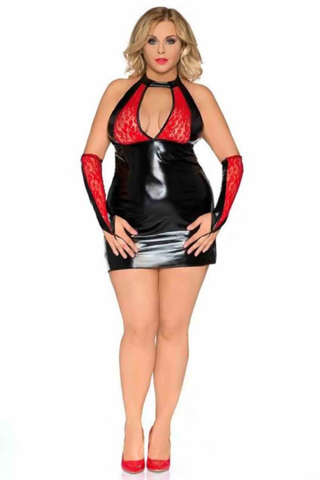 Andalea Minikleid in schwarz/rot - 46/48 günstig online kaufen